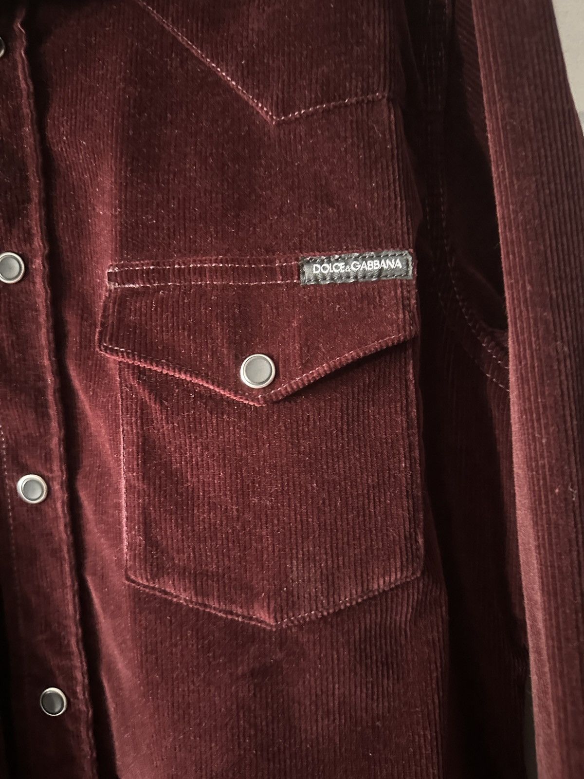 Dolce & Gabbana Dolce & Gabanna Vintage Burgundy Courdoury Button Up Shirt Size US S / EU 44-46 / 1 - 4 Thumbnail