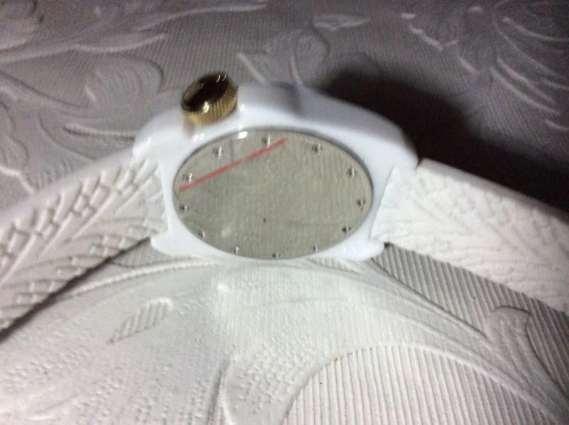Designer Black dice white gold dial ladies rubber watch Size ONE SIZE - 5 Thumbnail