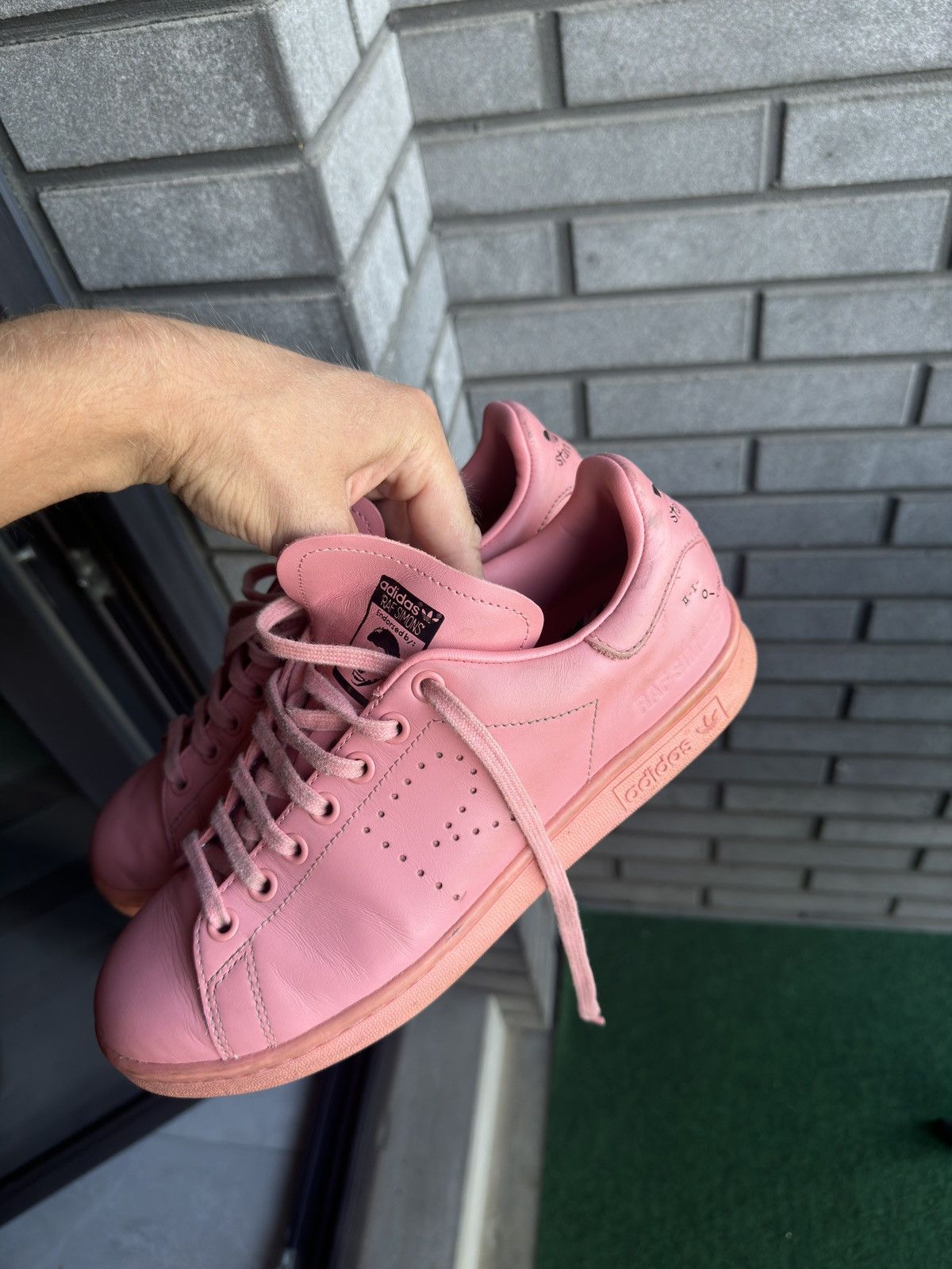 adidas gazelle silver green womens ADIDAS x RAF SIMONS Size 10 Ozweego Bunny White Cream Leather Canvas Runner  Sneakers main image 0