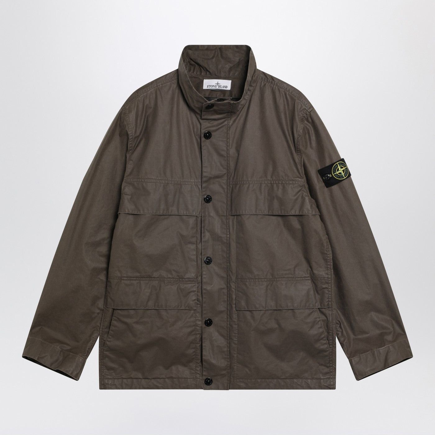 Stone Island Stone Island Brown Waxed Cotton Canvas Field Jacket Size US XL / EU 56 / 4 - 1 Thumbnail