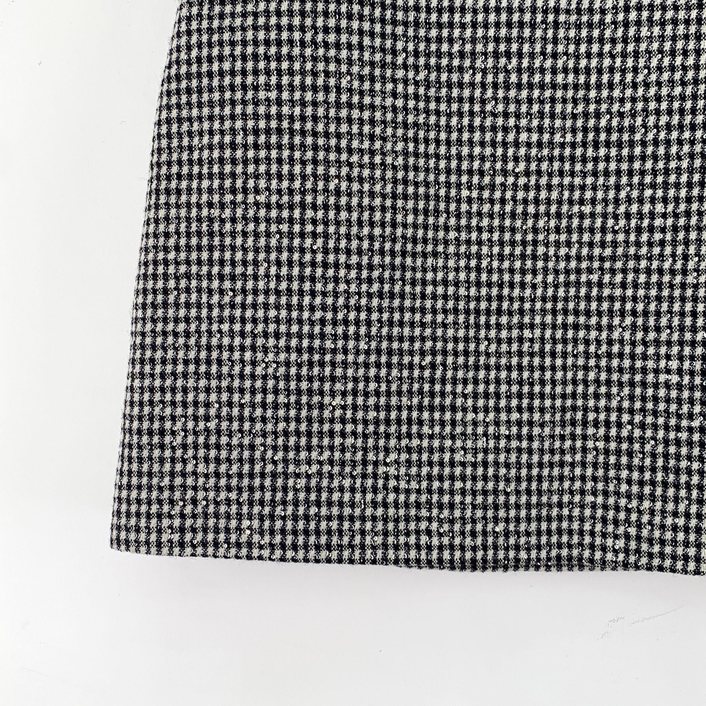 Miu Miu Miu Miu Houndstooth Sequin Bow Skirt Grey (42) Size 28" / US 6 / IT 42 - 4 Thumbnail