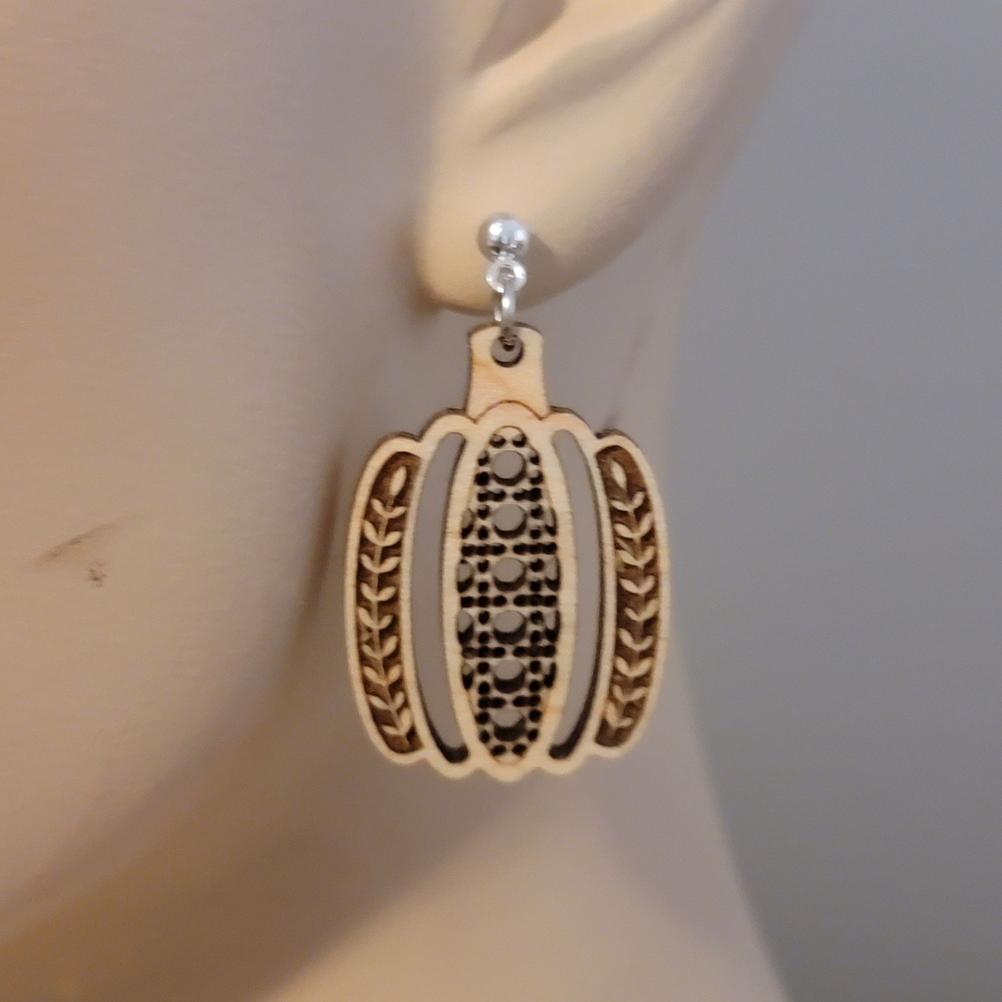 Handmade Rustic Style Pumpkin Earrings Size ONE SIZE - 2 Thumbnail