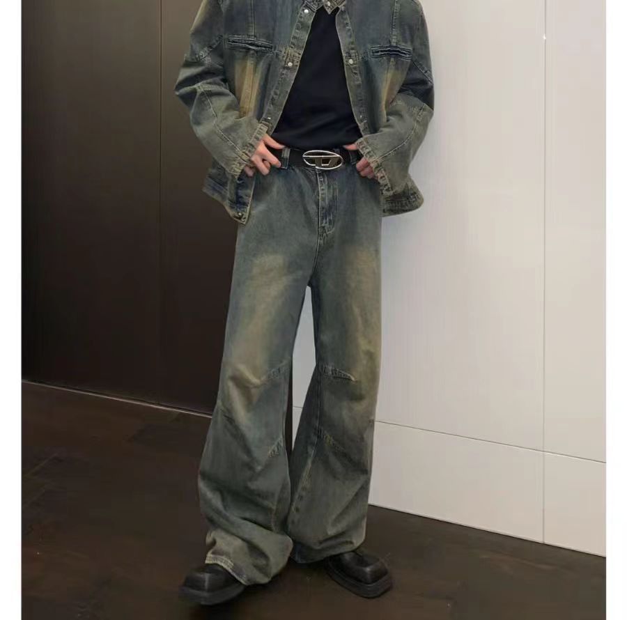 Japanese Brand × Jean × Streetwear Pleated vintage washed