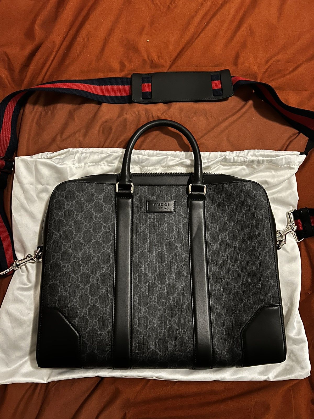 image of Gucci GG Black Briefcase, Men's