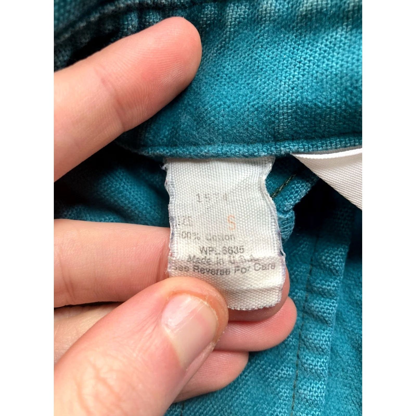 Vintage VINTAGE Woolrich Chamois Shirt Mens Small Turquoise Made In USA 80s Flannel Shirt Button-Up Long Sleeve Casual Workwear Fall Winter Pockets Blue Mens Size US S / EU 44-46 / 1 - 6 Thumbnail
