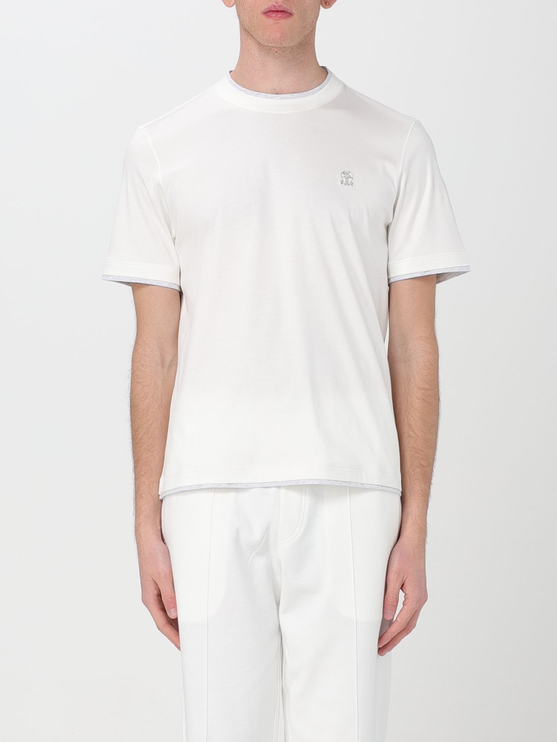 image of Brunello Cucinelli T-Shirt Men Ivory (Size Medium)