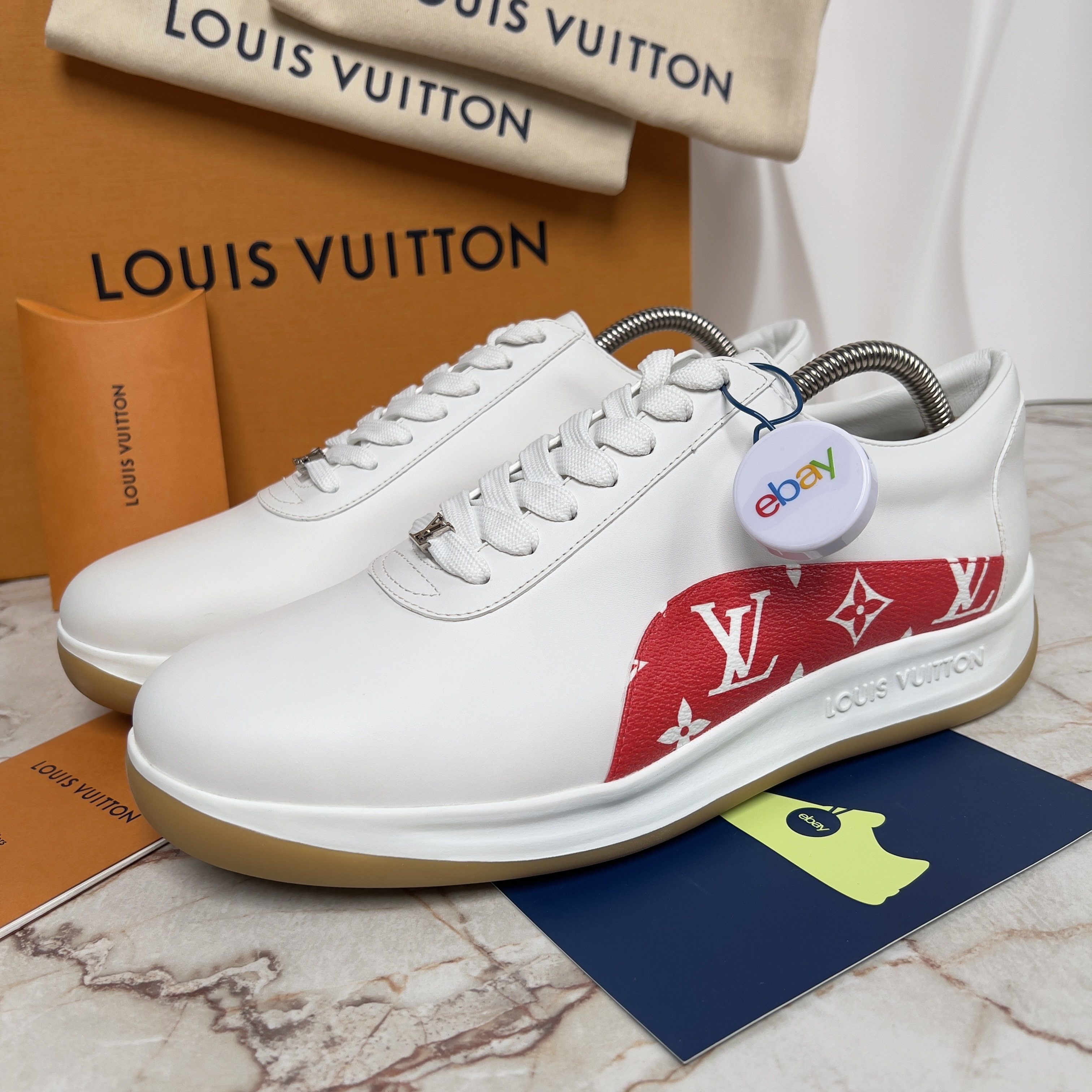 Louis Vuitton x Supreme Sneakers Monograms White Leather