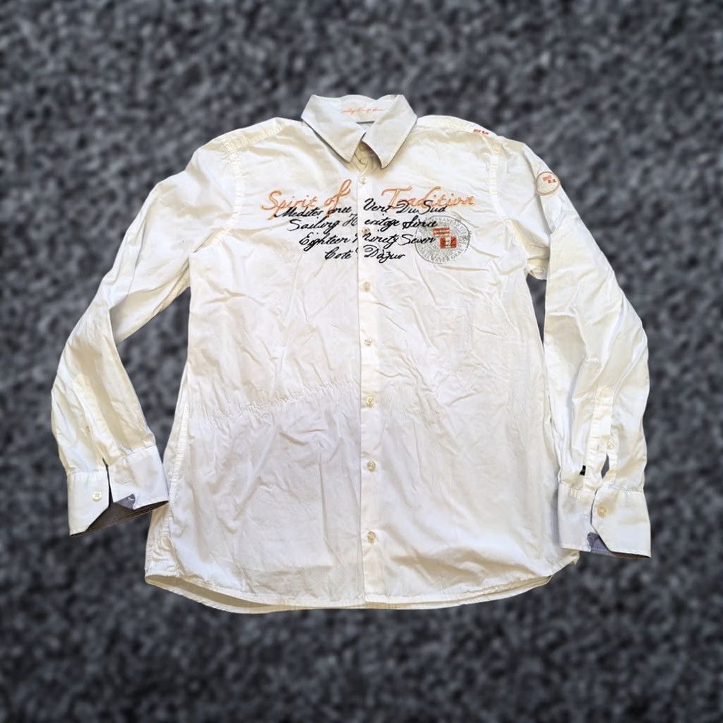 Nautica Gaastra Spirit of tradition Nautical Button-Up Shirt Mens XL White Long Size US XL / EU 56 / 4 - 1 Thumbnail