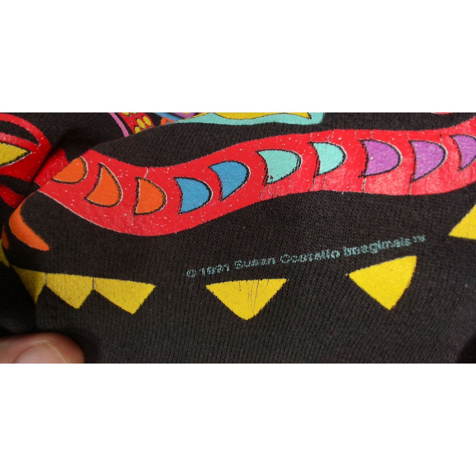 Hanes Hanes VTG 1991 Neon Geometric Thunderbird Sweatshirt USA Size US M / EU 48-50 / 2 - 9 Thumbnail
