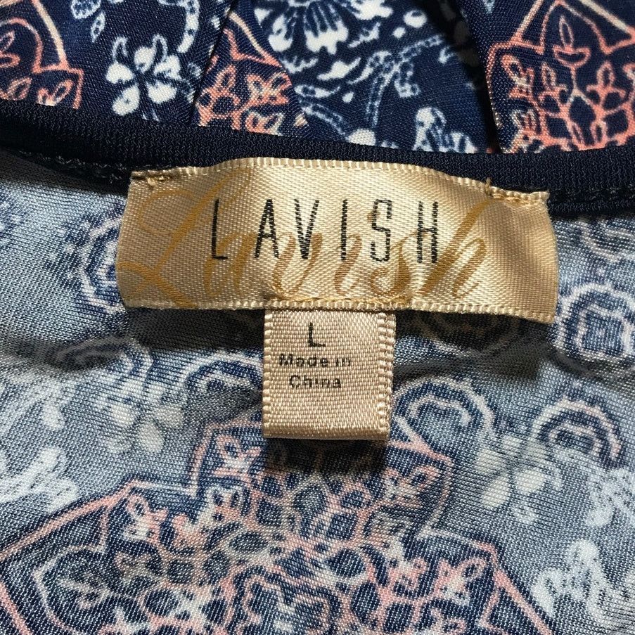 Other Lavish Geometric Stretch V-Neck Cold Short Sleeve Blouse L Size L / US 10 / IT 46 - 3 Thumbnail