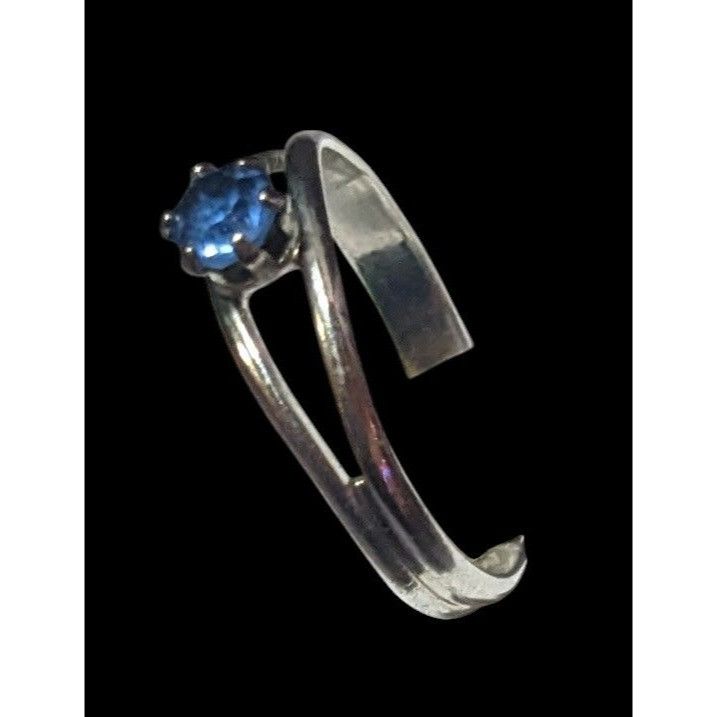 Other Casual Silver Tone Blue Stone Adjustable Ring Size 6 1/2 Size ONE SIZE - 5 Thumbnail