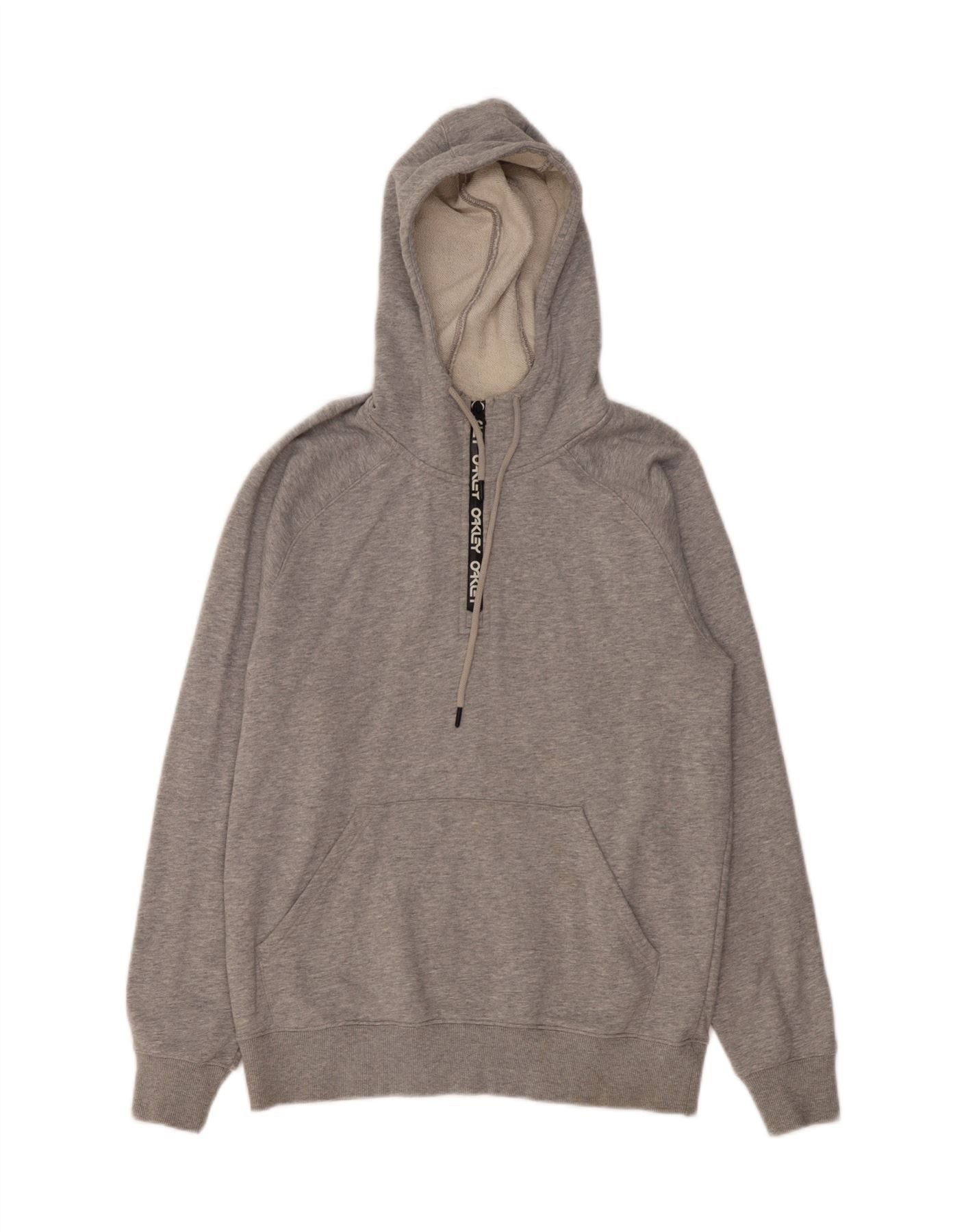 Oakley Mens Graphic Zip Neck Hoodie Jumper Large Grey Cotton Size US L / EU 52-54 / 3 - 1 Thumbnail