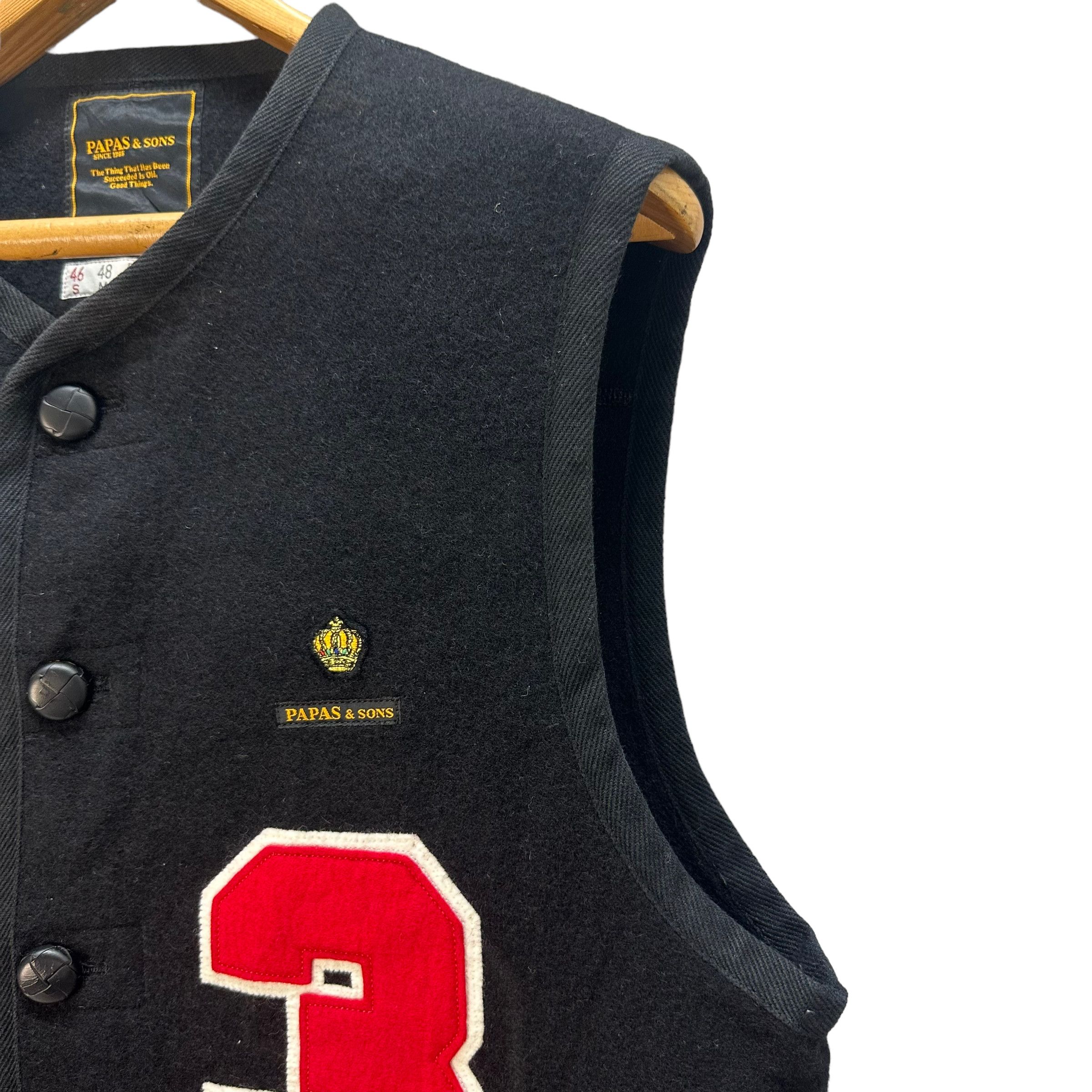 Japanese Brand PAPAS & SON WOOL BLEND VEST #8114-202 Size US S / EU 44-46 / 1 - 6 Thumbnail