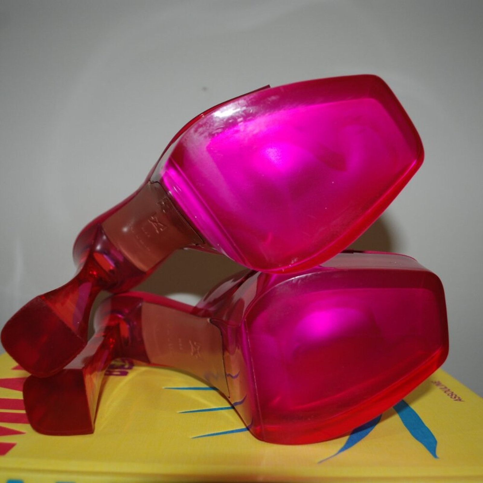 Amina Muaddi Amina Muaddi 140mm Dalida Glass platform sandals Size US 9.5 / IT 39.5 - 2 Thumbnail