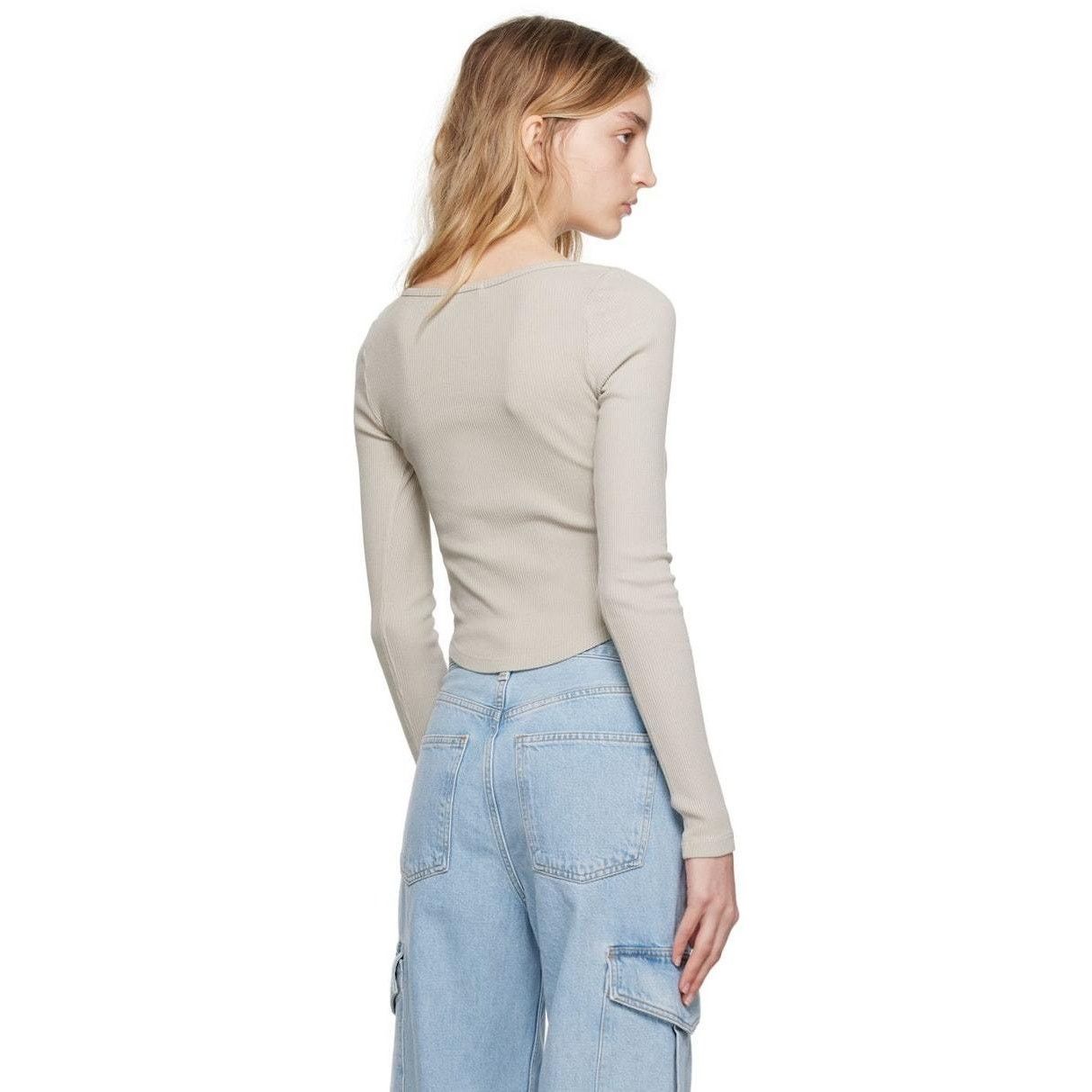 Agolde $118 New Agolde Ridley Rib Top - Rice Paper - Small Size S / US 4 / IT 40 - 4 Thumbnail