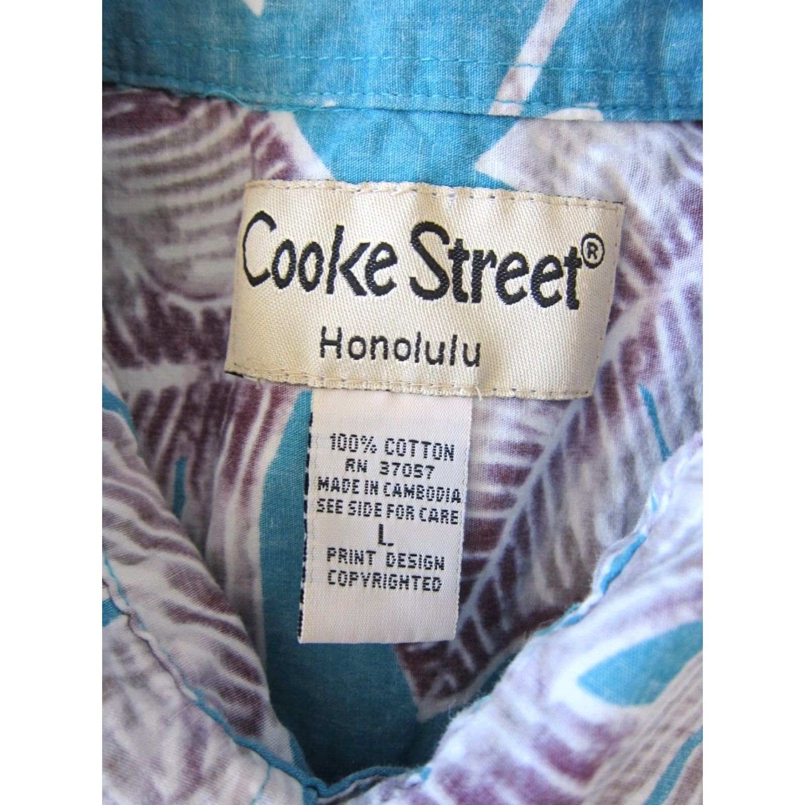 Vintage VINTAGE Cooke Street Hawaii Cotton Blue Purple White Floral Button Down Shirt L Mens Size US L / EU 52-54 / 3 - 3 Thumbnail