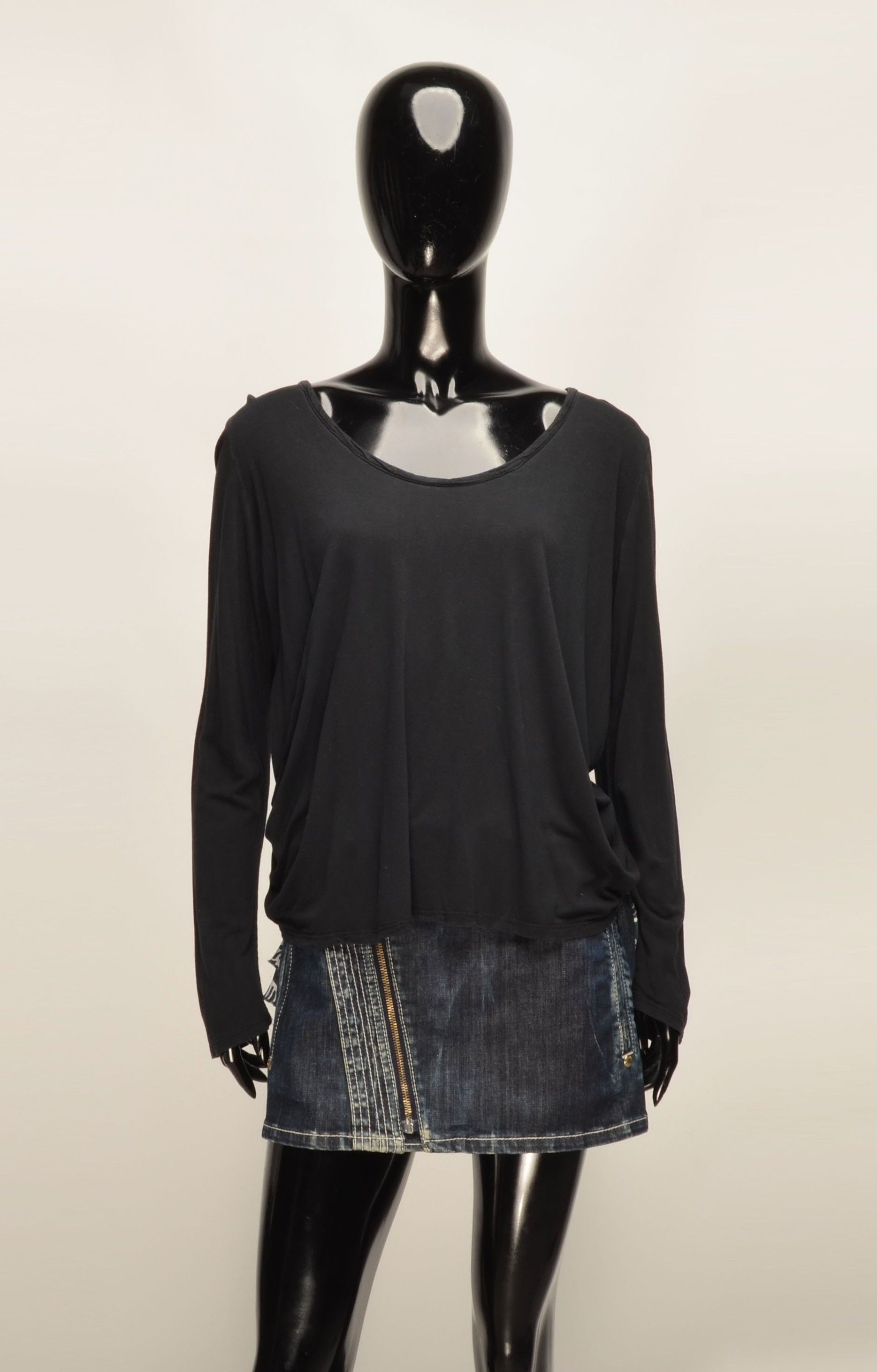 The Row The Row Black Long Sleeve Silk Striped Top Size L / US 10 / IT 46 - 1 Thumbnail