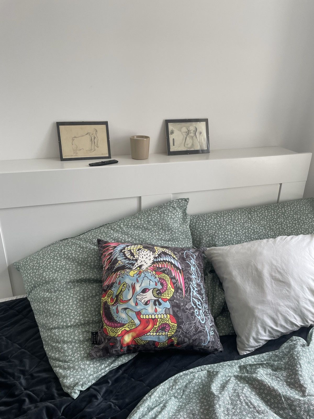 Ed Hardy Ed Hardy by Christian Audigier Pillowcase Y2k Vintage Tattoo Size ONE SIZE - 2 Thumbnail