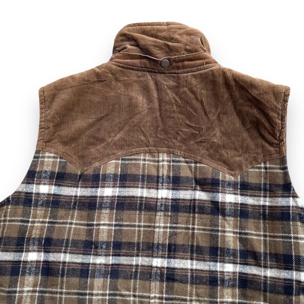 20471120 × Beauty Beast × Japanese Brand 🇯🇵 SKY BOMBER CORDUROY CHECKED ZIPPER VEST Size US M / EU 48-50 / 2 - 5 Thumbnail