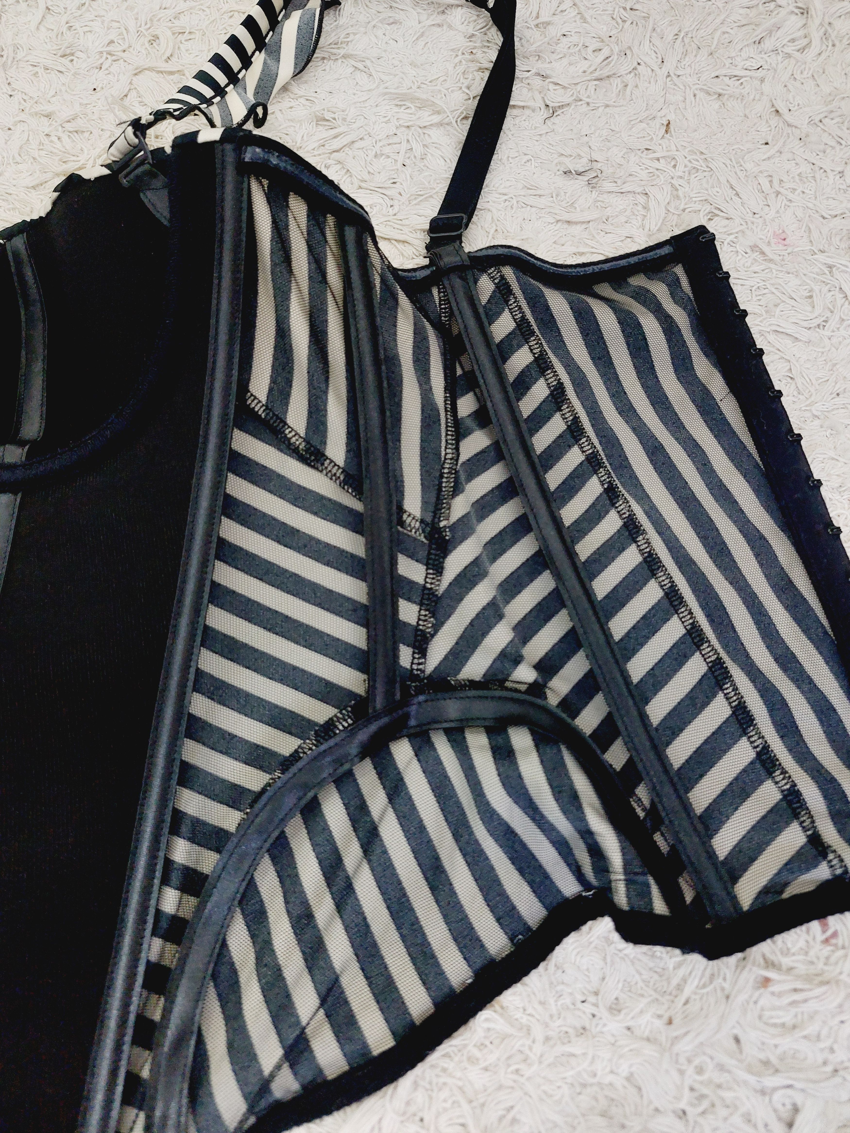 Christian Lacroix Christian Lacroix Zebra Striped Optical Corset Bustier Size M / US 6-8 / IT 42-44 - 10 Thumbnail