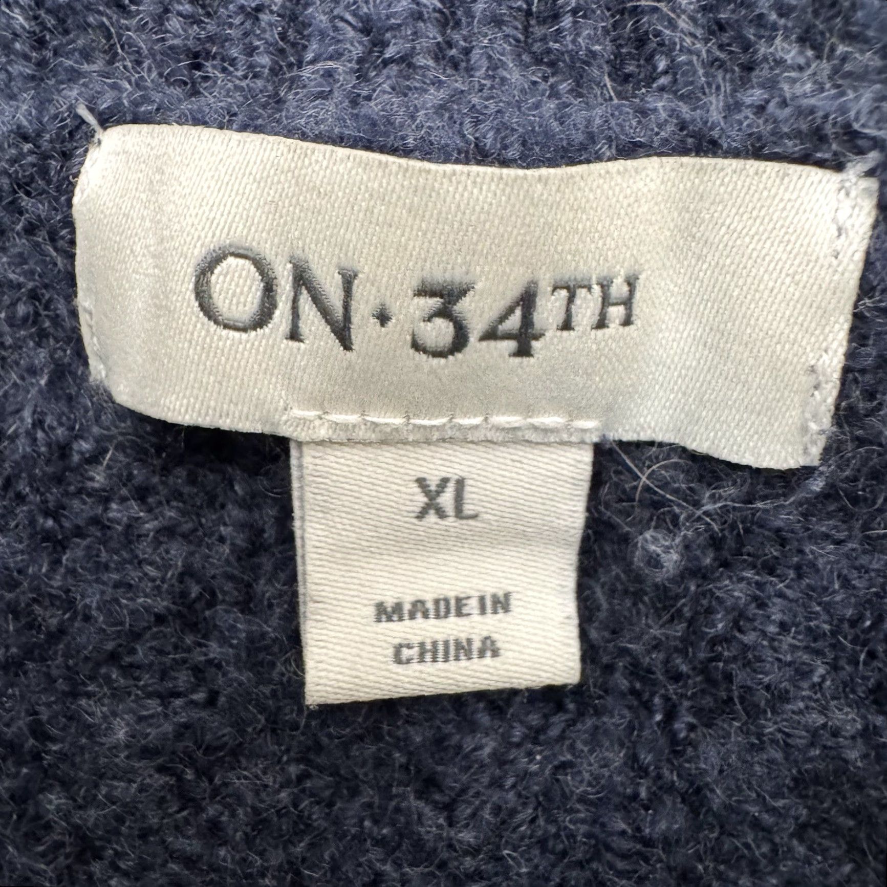 Vintage On 34th Sweater Women's Crew Neck Cable-Knit XL Blue Pullover Preppy Dark Academia Retro Layered Cozy Chunky Grandpa Size XL / US 12-14 / IT 48-50 - 5 Thumbnail