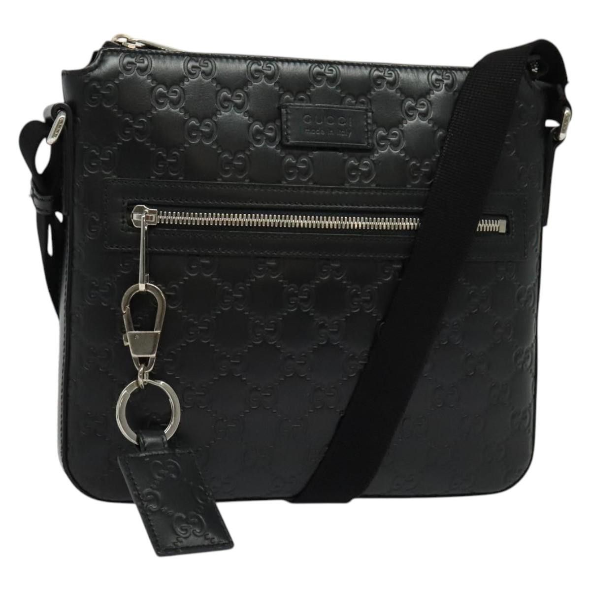 Gucci GUCCI GG Canvas Guccissima Shoulder Bag Leather Silver Black Size ONE SIZE - 1 Thumbnail