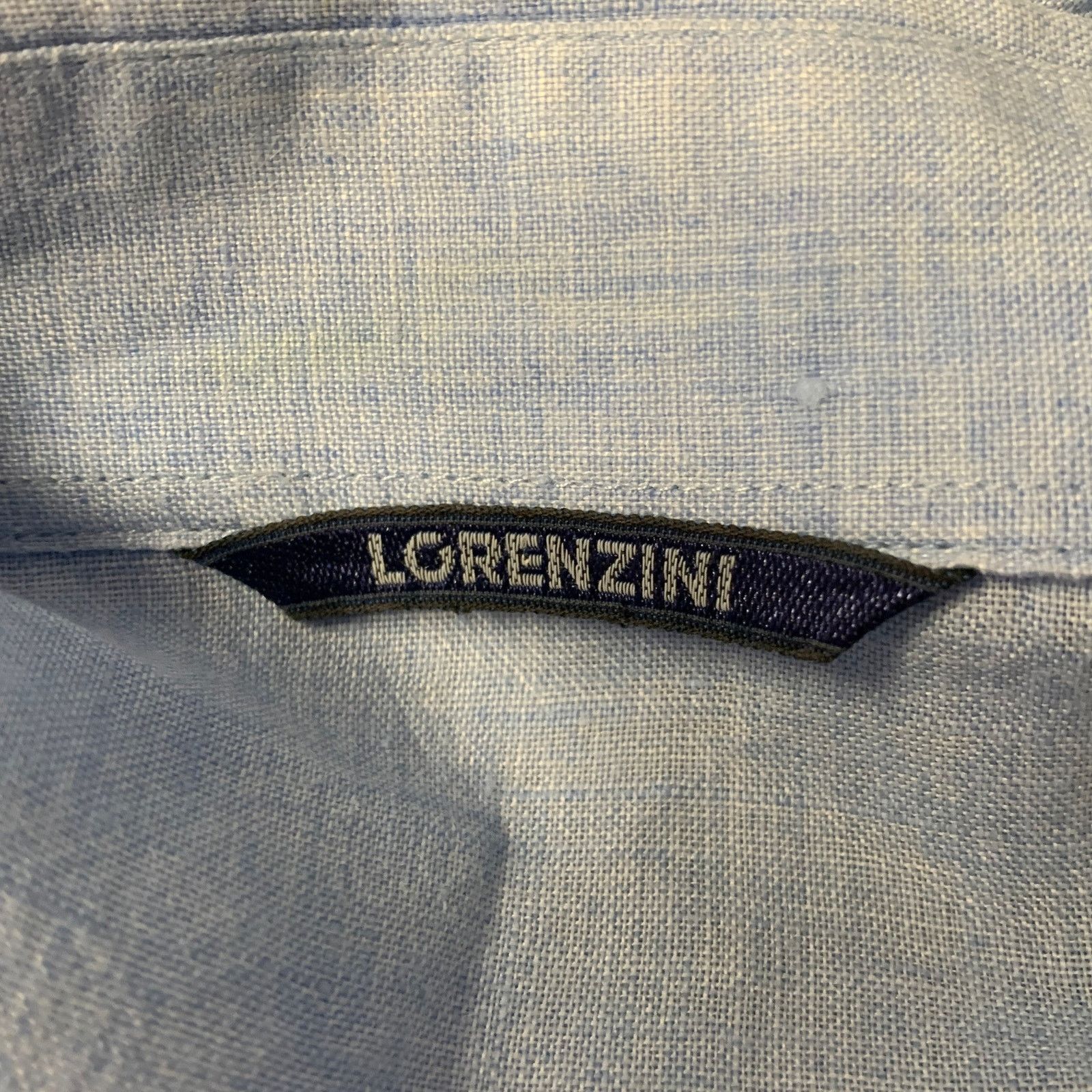 Other LORENZINI Size XL Blue Heather Linen Short Sleeve Shirt Size US XL / EU 56 / 4 - 5 Thumbnail