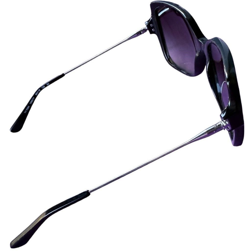 Tory Burch TORY BURCH Sunglasses TY 7094 Black Silver Cat Eye Squares S Size ONE SIZE - 8 Thumbnail