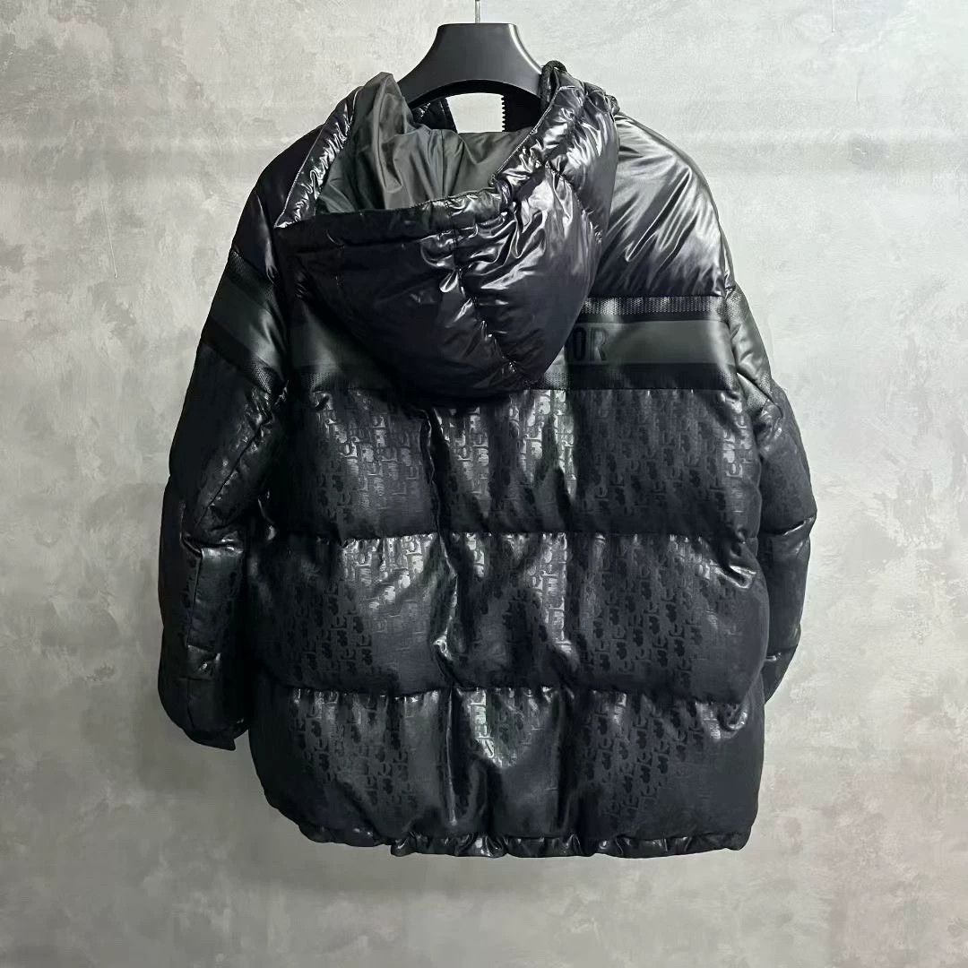 Dior dior black logo printed hooded puffer jacket Size US S / EU 44-46 / 1 - 2 Thumbnail