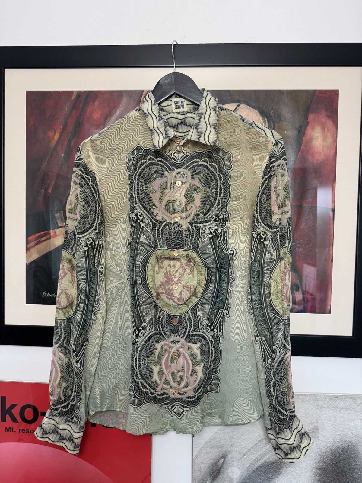 Jean Paul Gaultier Banknote Vintage Button Up Shirt Archive