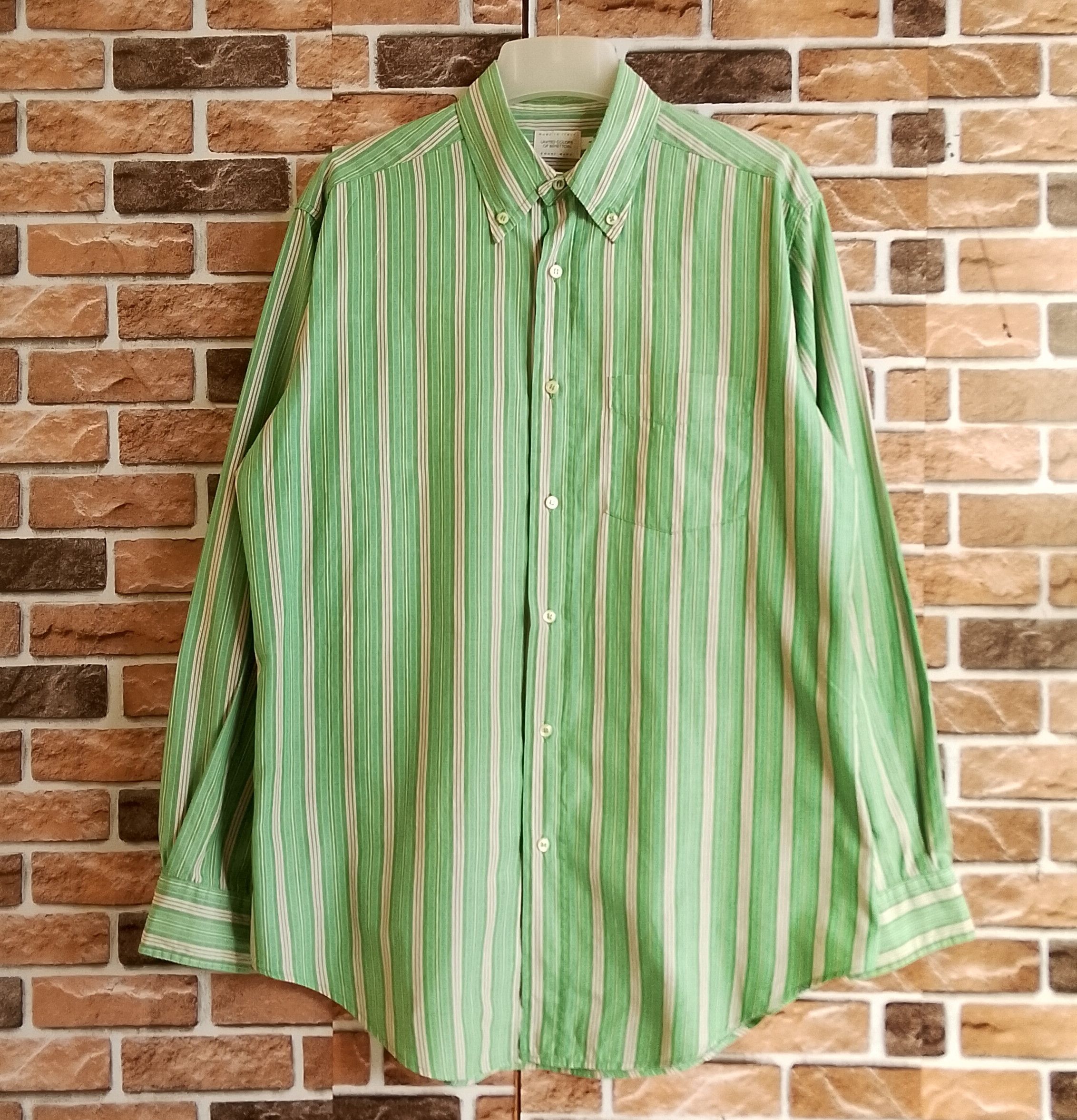 United Colors Of Benetton Striped Cotton Long Sleeve Shirt Size US M / EU 48-50 / 2 - 1 Thumbnail