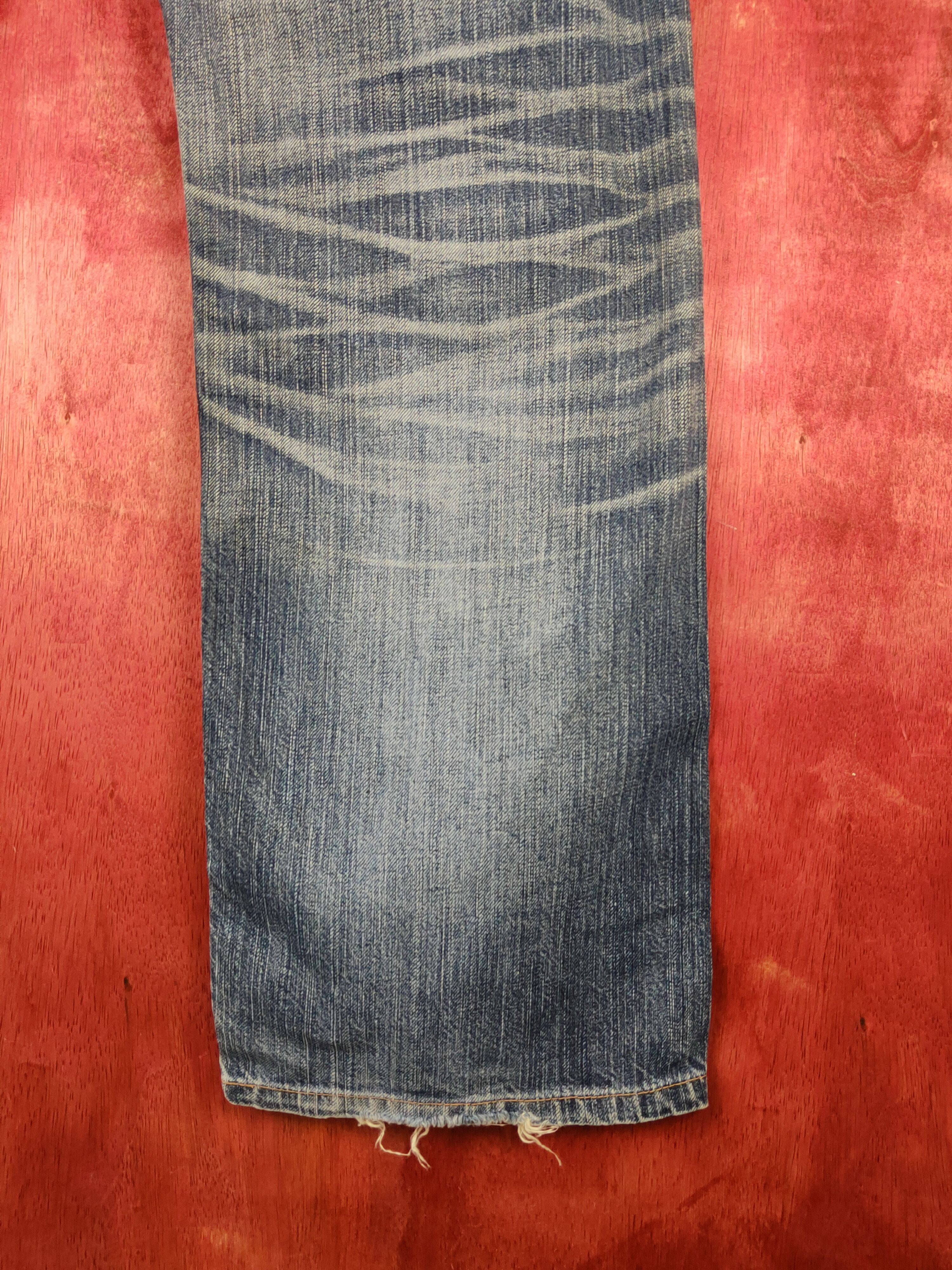 Edwin Edwin Dark Blue Distressed Ripped Jeans #S2203 Size US 33 - 12 Thumbnail