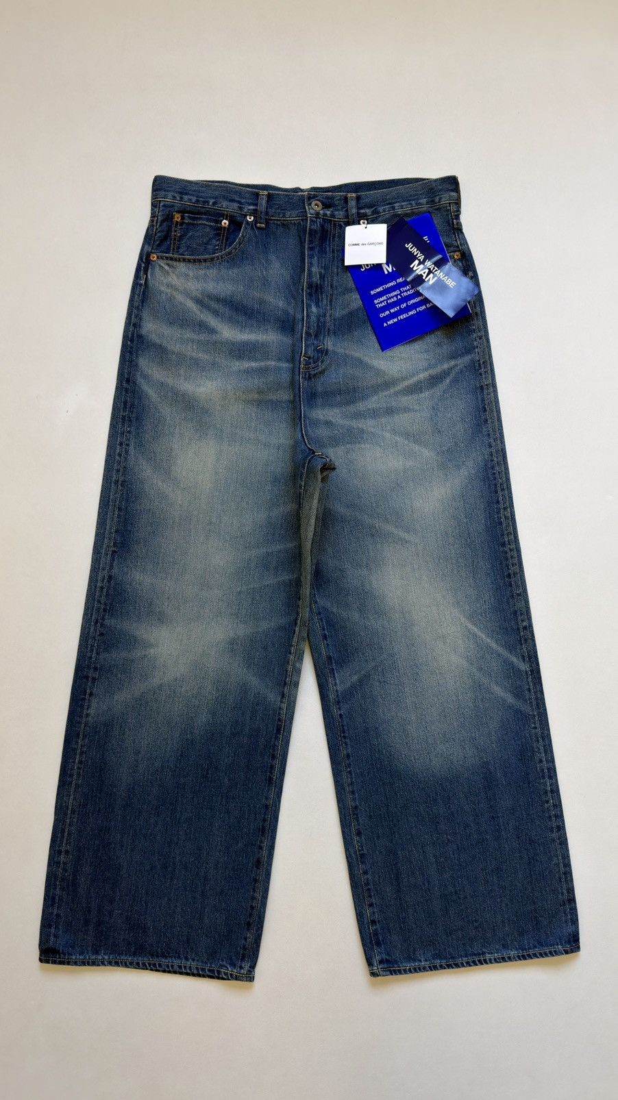 Comme des Garcons S/S 23 Wide Leg Washed Blue Denim Jeans Size US 34 / EU 50 - 17 Thumbnail
