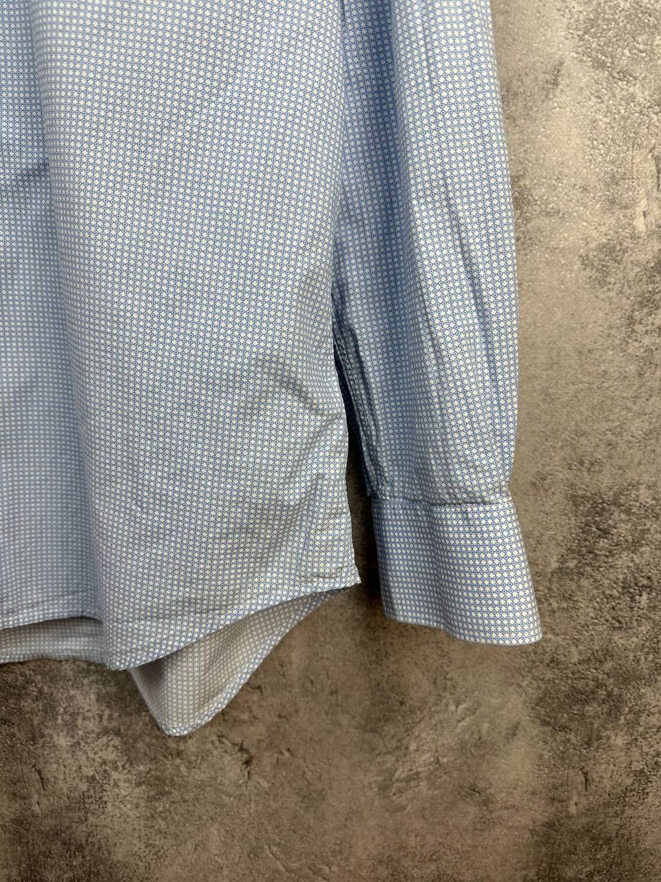 Pal Zileri Pal Zileri Luxury Cotton Poplin Micro Geometric Shirt Size US XXL / EU 58 / 5 - 8 Thumbnail