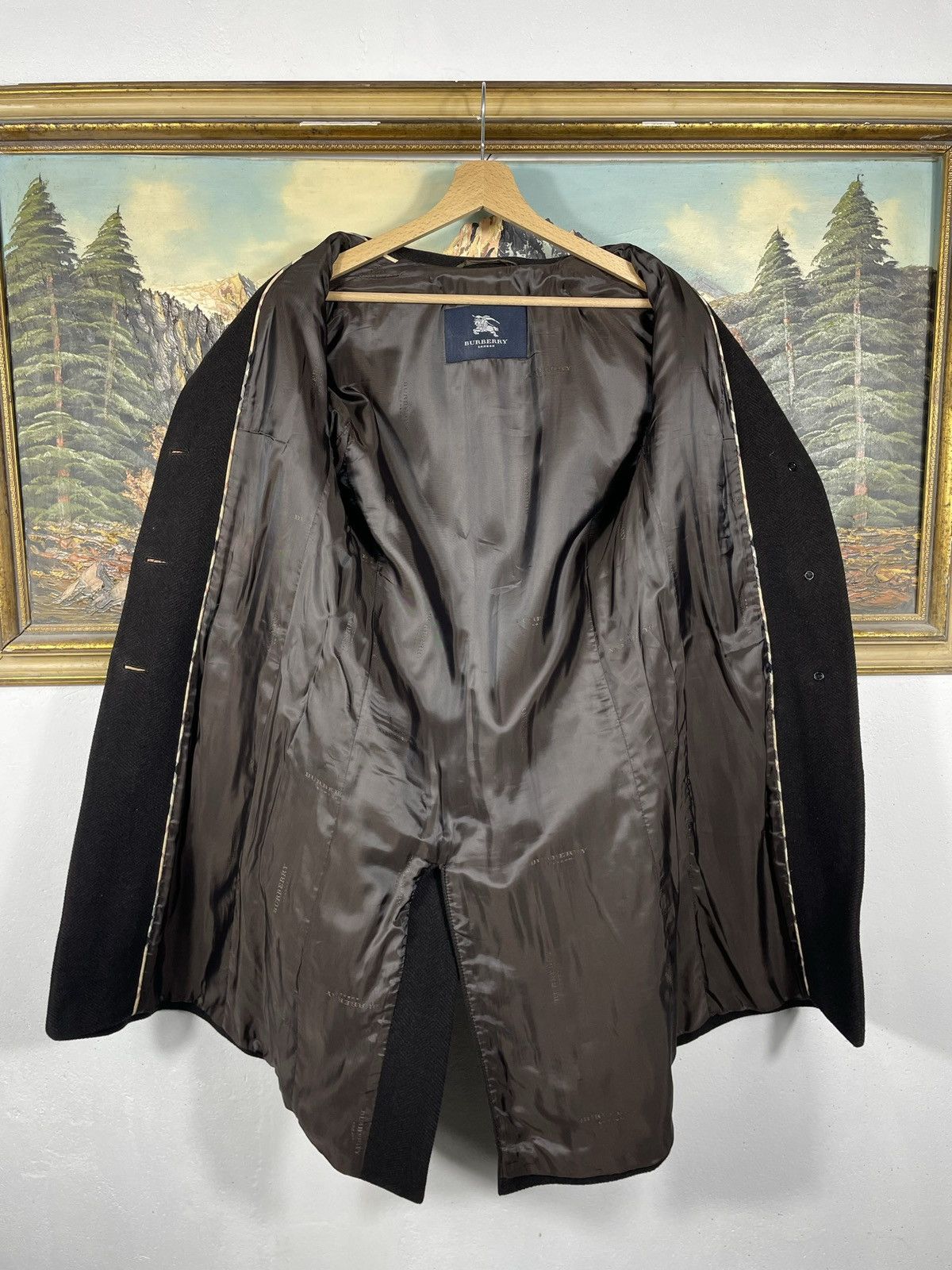 Burberry × Designer × Vintage Burberry Retro 90s Thick Wool Brown Heavy Coat Size S / US 4 / IT 40 - 8 Thumbnail