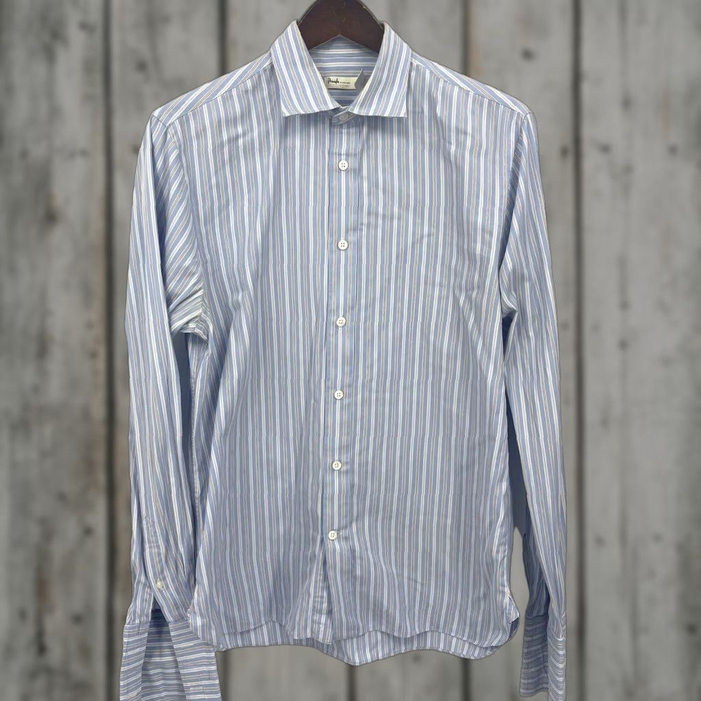 Pringle Of Scotland VINTAGE Pringle of Scotland Blue Cotton Button-Down Shirt Mens Medium Casual Classic 90s Size US M / EU 48-50 / 2 - 1 Thumbnail