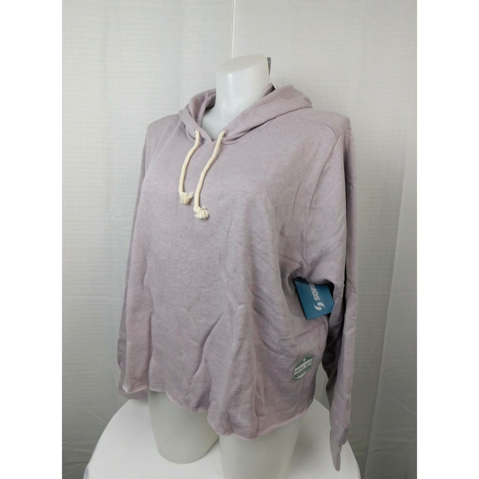 Soffe Soffe Hoodie Plus Size 3X Purple Curve Vintage Wash Raw Hem Cropped Size XXL / US 16-18 / IT 52-54 - 3 Thumbnail