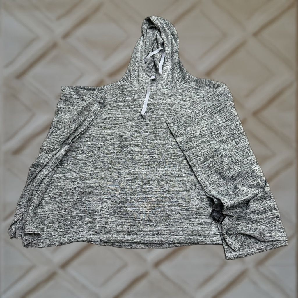 Vintage Xersion Hoodie Cape Sweater Womens M Gray Knit Kimono Sleeve 3/4 Sleeve Logo Solid Relaxed Size M / US 6-8 / IT 42-44 - 1 Thumbnail