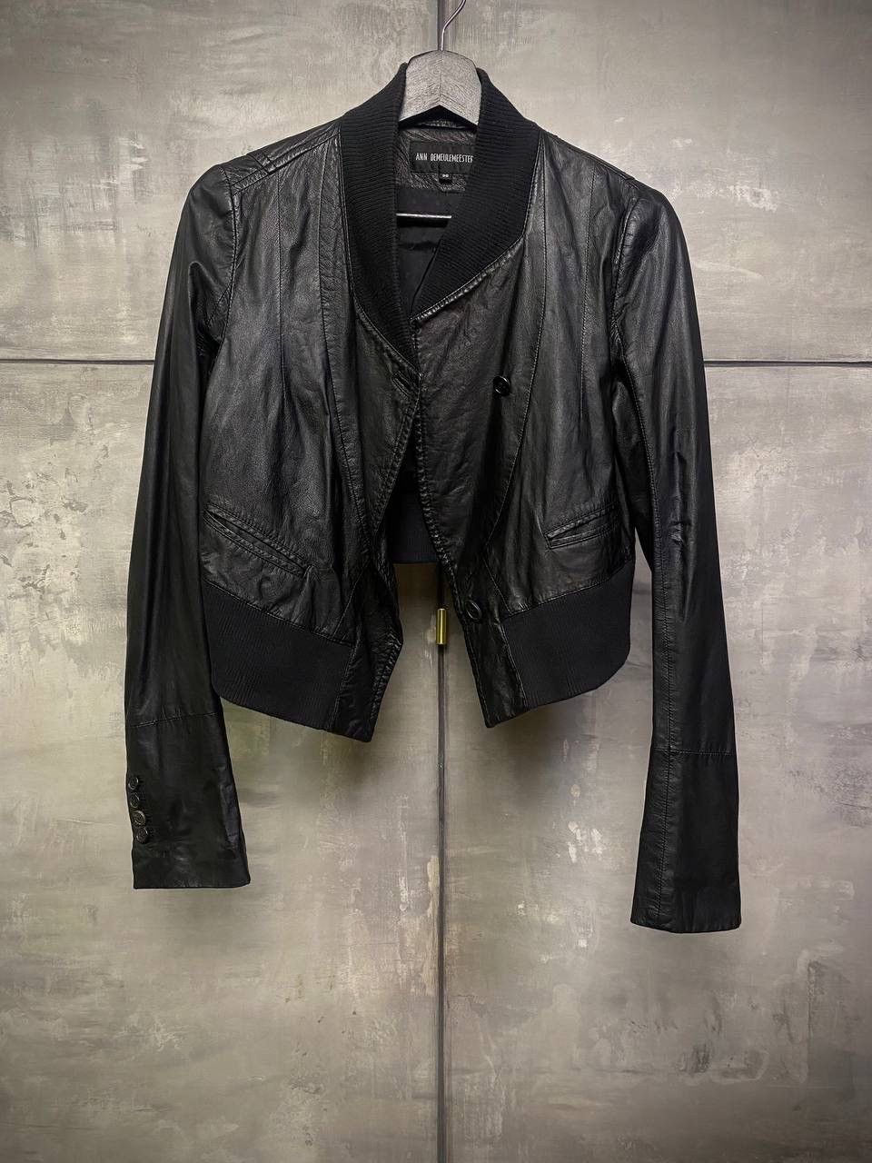 Ann Demeulemeester Kangaroo Skin Asymmetric Leather Jacket Women’s S Size XS / US 0-2 / IT 36-38 - 2 Thumbnail