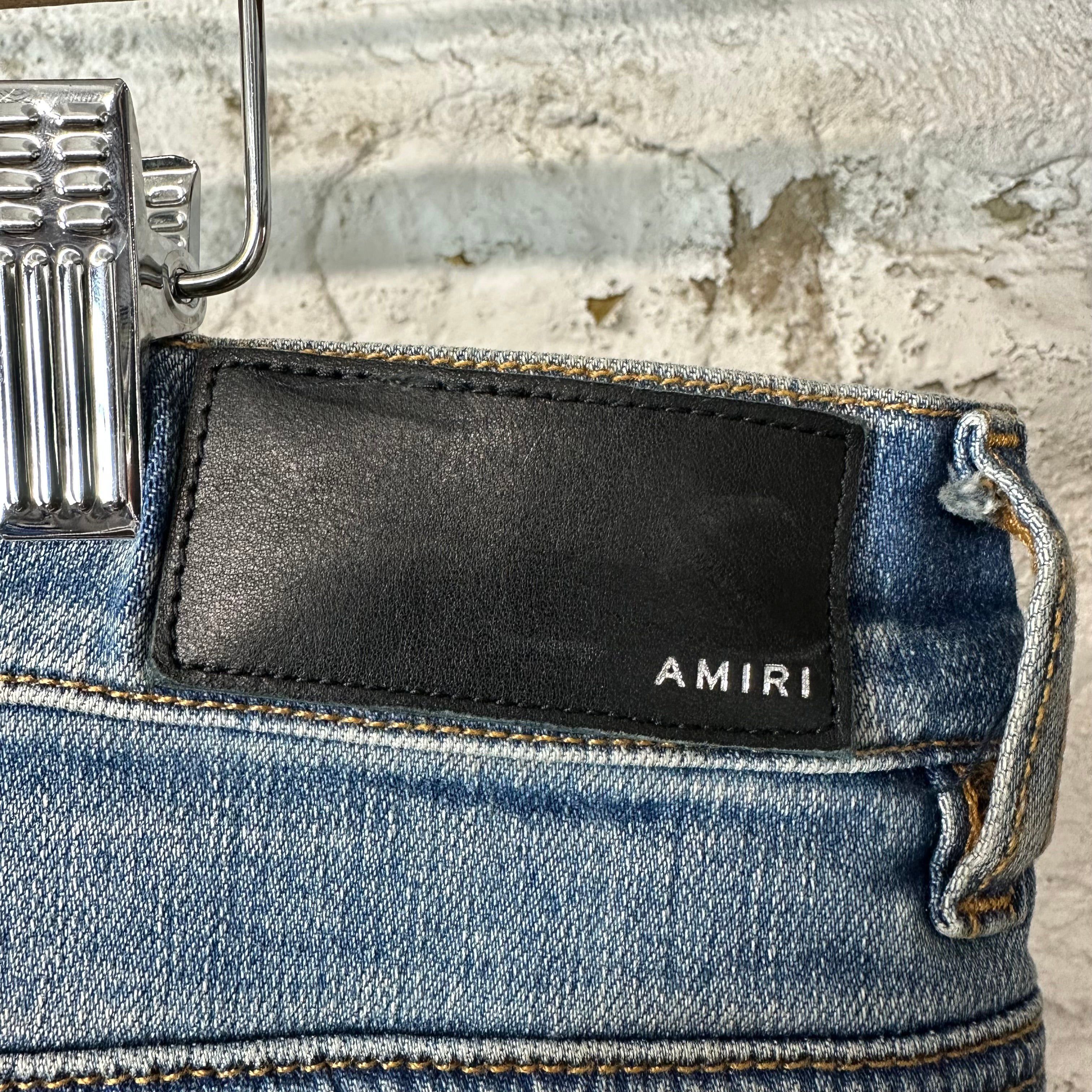 Amiri Amiri Distressed Side Spell Blue Denim Jeans Sz 38 Size US 38 / EU 54 - 4 Thumbnail