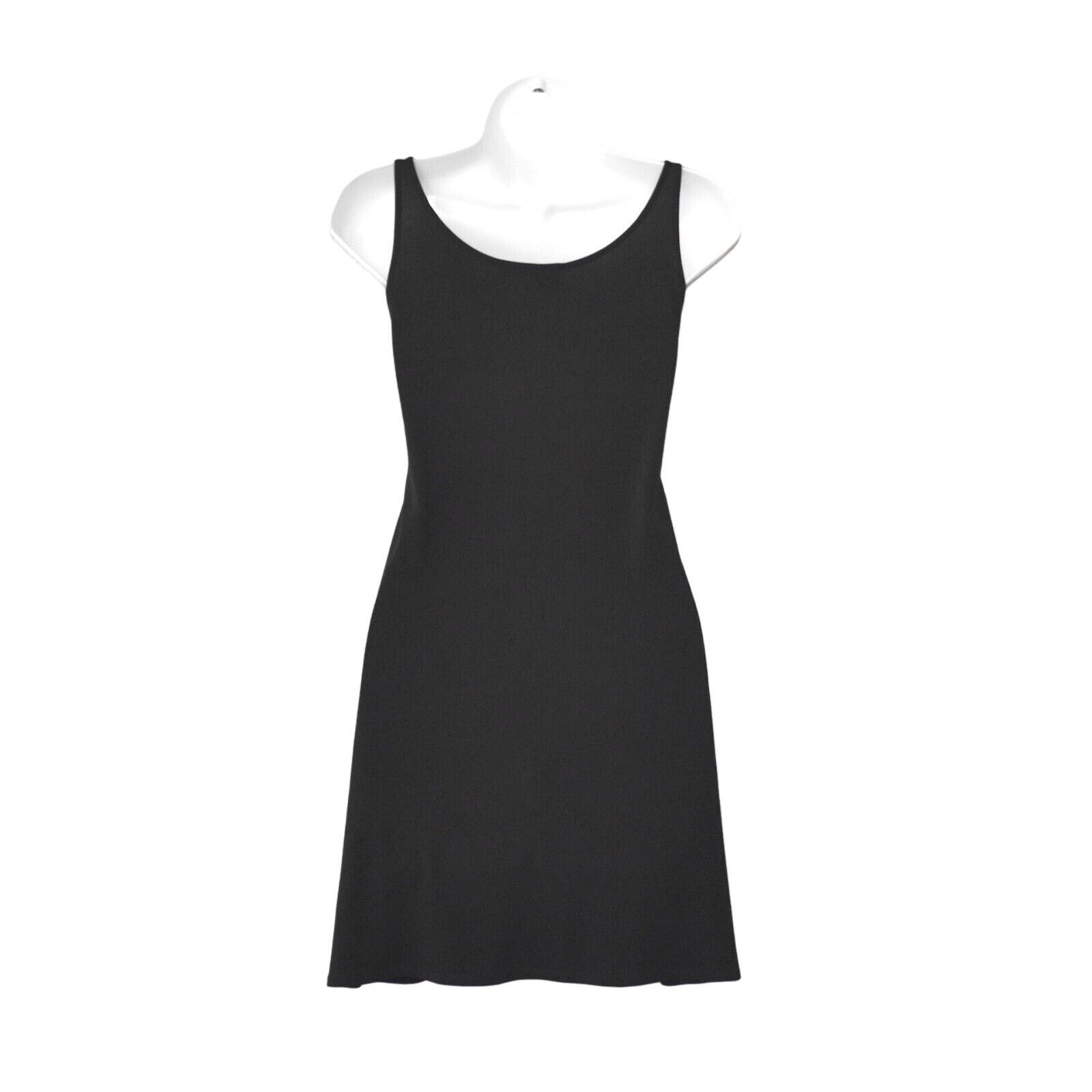 Eileen Fisher NEW EILEEN FISHER Black Silk Scoop Neck Short Tank Dress S Size S / US 4 / IT 40 - 2 Thumbnail