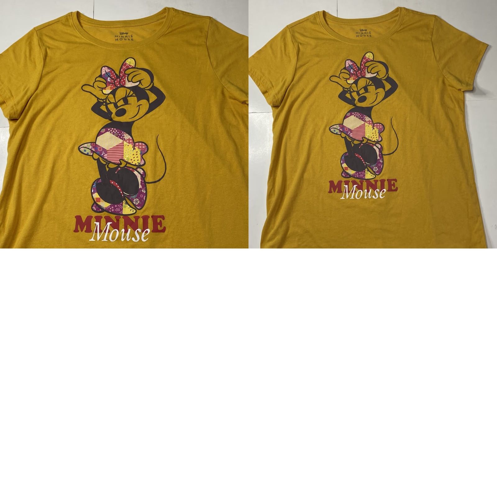 Disney VINTAGE Disney T Shirt Women’s L Minnie Mouse Graphic Yellow Round Neck Top Tee Size L / US 10 / IT 46 - 9 Thumbnail