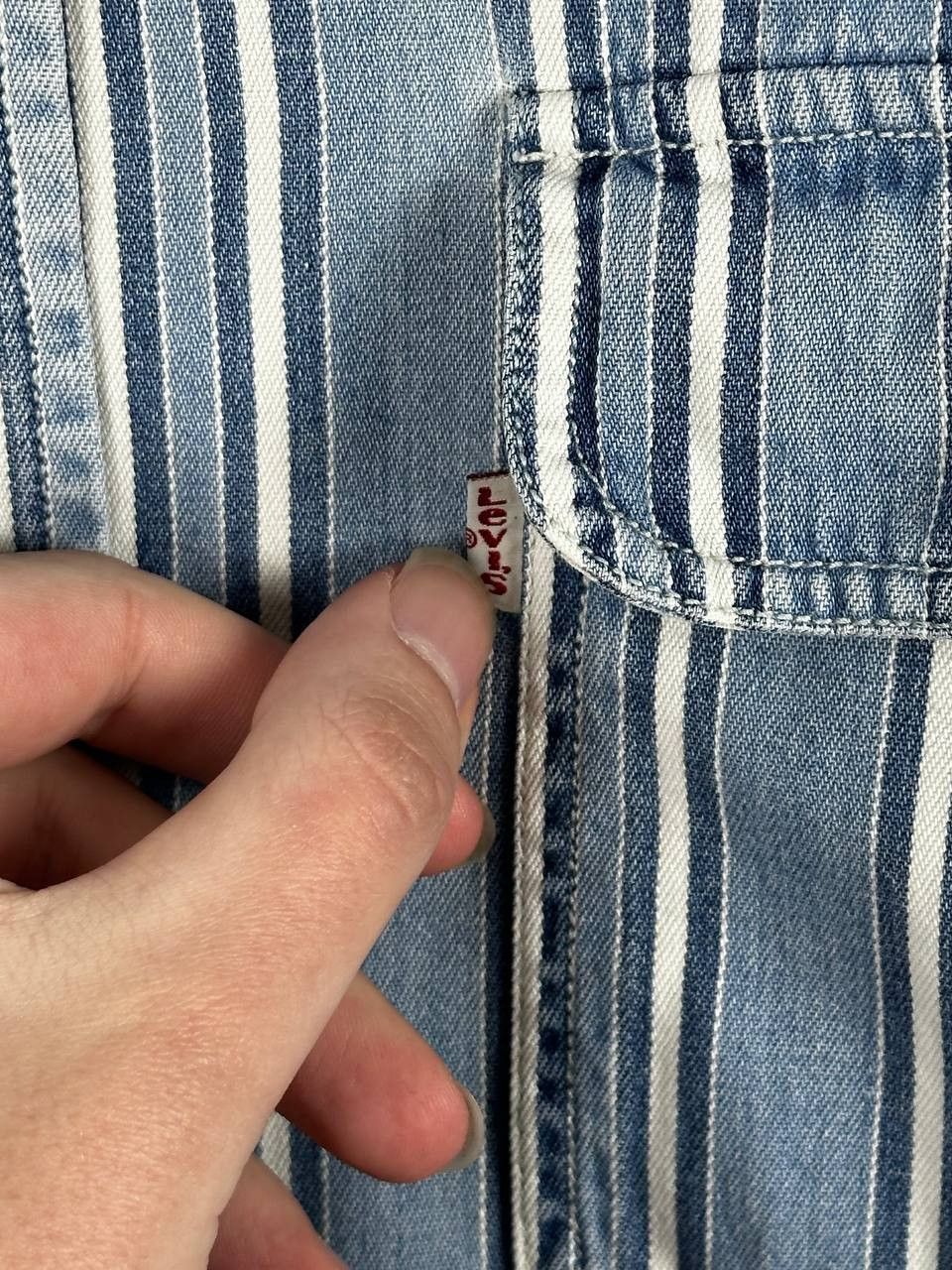Levi's Vintage Clothing Rare 90s Striped Levi’s Vintage Denim Shirt Long Sleeve Size US L / EU 52-54 / 3 - 7 Thumbnail