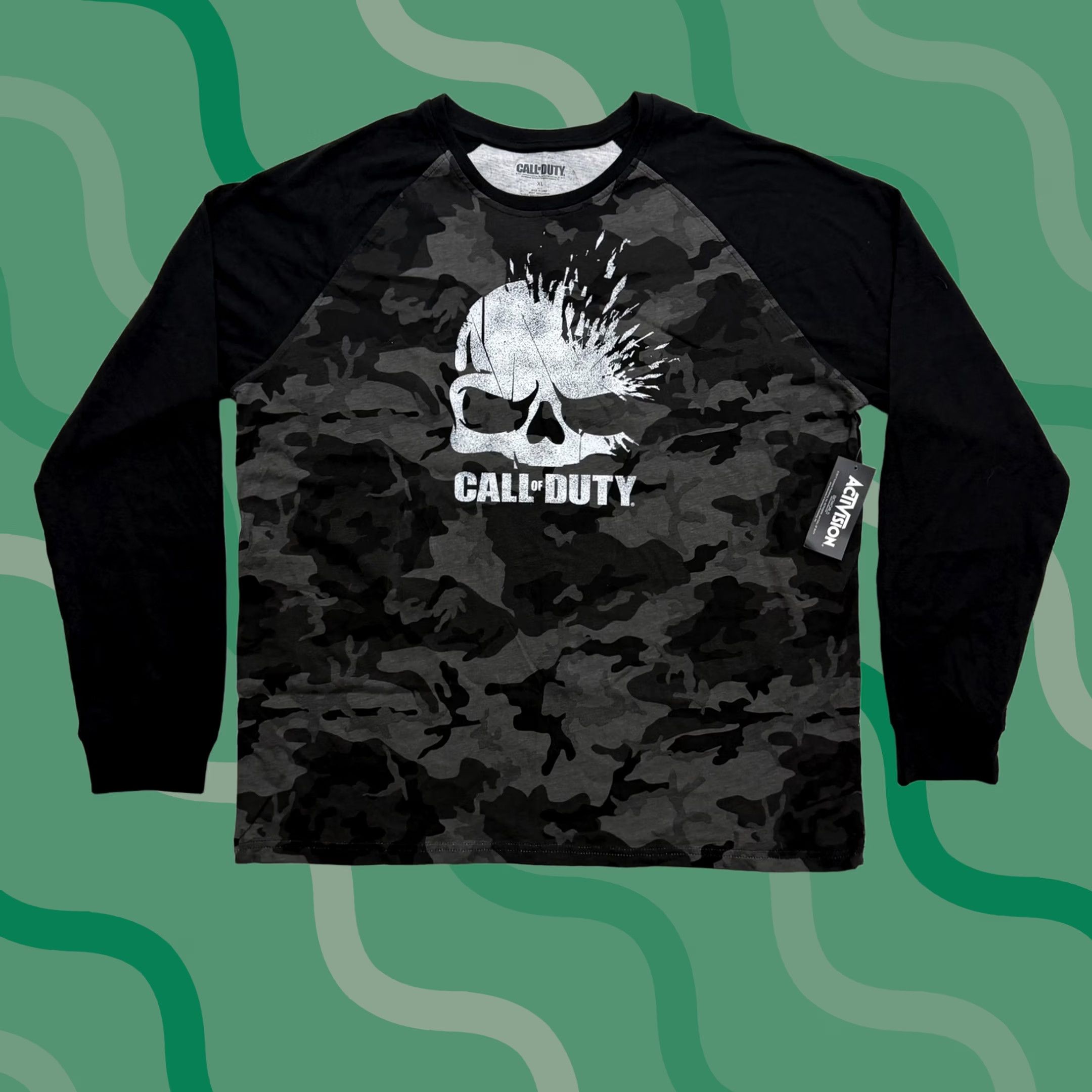 Vintage VINTAGE? Call Of Duty Skull Camo Shirt Mens XL Gray Black Long Sleeve Graphic Tee Size US XL / EU 56 / 4 - 1 Thumbnail