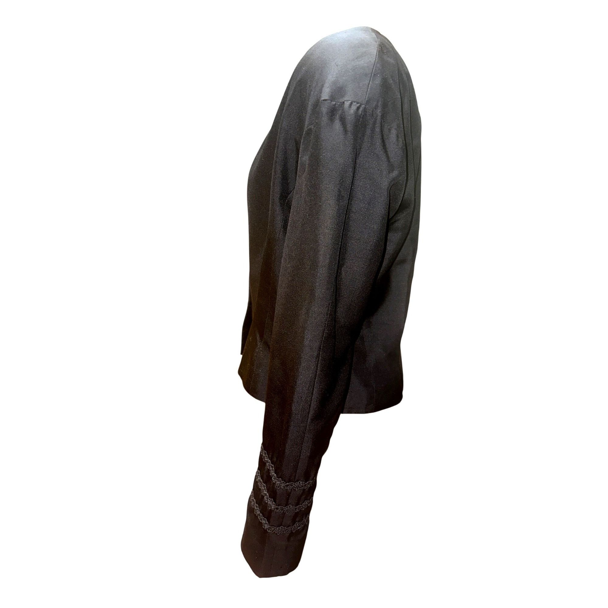 Other Eleanor P Brenner 10 Vintage Black Silk Jacket Cropped Blaze Size L / US 10 / IT 46 - 7 Thumbnail