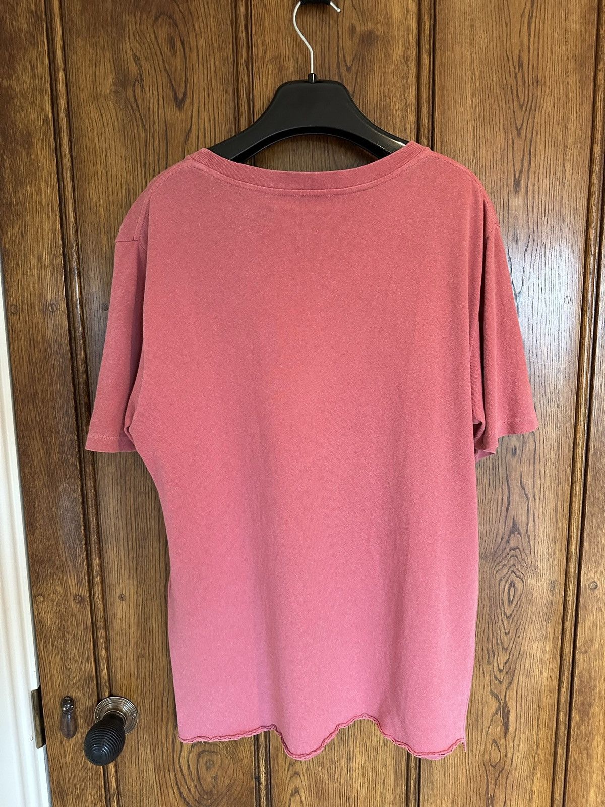 Saint Laurent Paris $550 Saint Laurent Rive Gauche logo t shirt pink salmon Size US M / EU 48-50 / 2 - 17 Thumbnail
