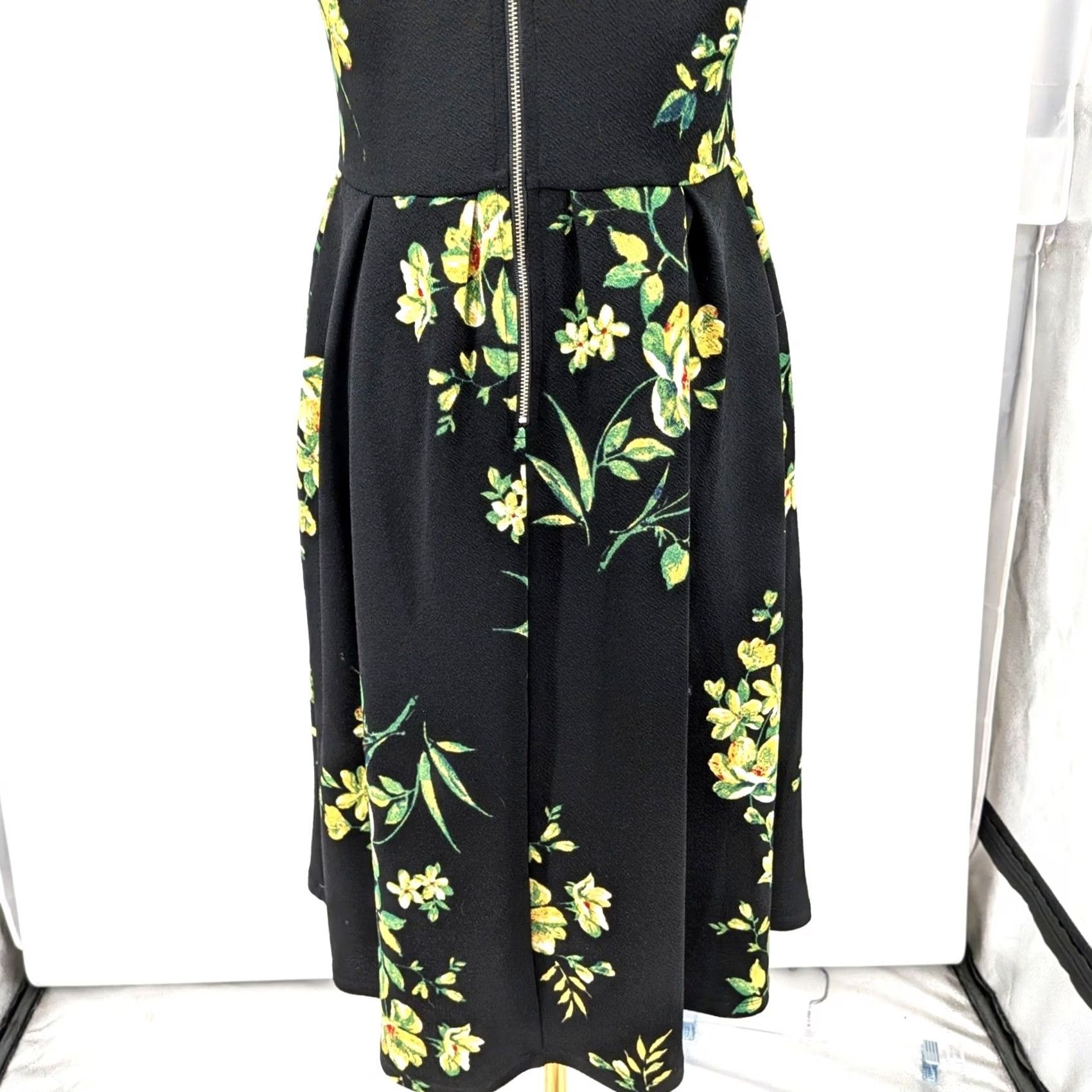 Vintage Floral Fit & Flare Dress Puff Sleeve Soft Girl Black Size S LuLaRoe Women Size S / US 4 / IT 40 - 8 Thumbnail
