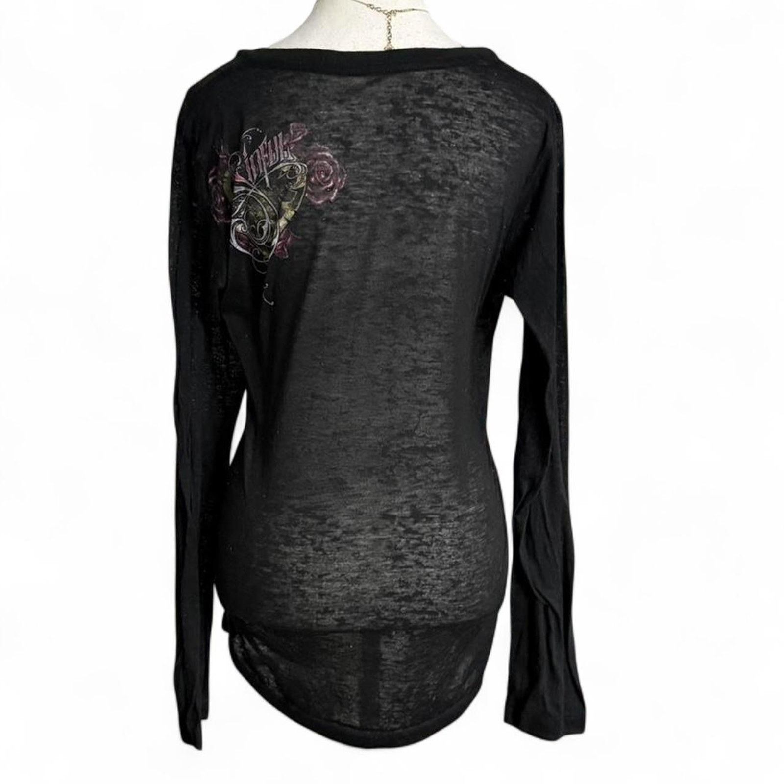 Other Sinful Affliction Black Sheer Gothic Grunge Y2K size large Size L / US 10 / IT 46 - 2 Thumbnail