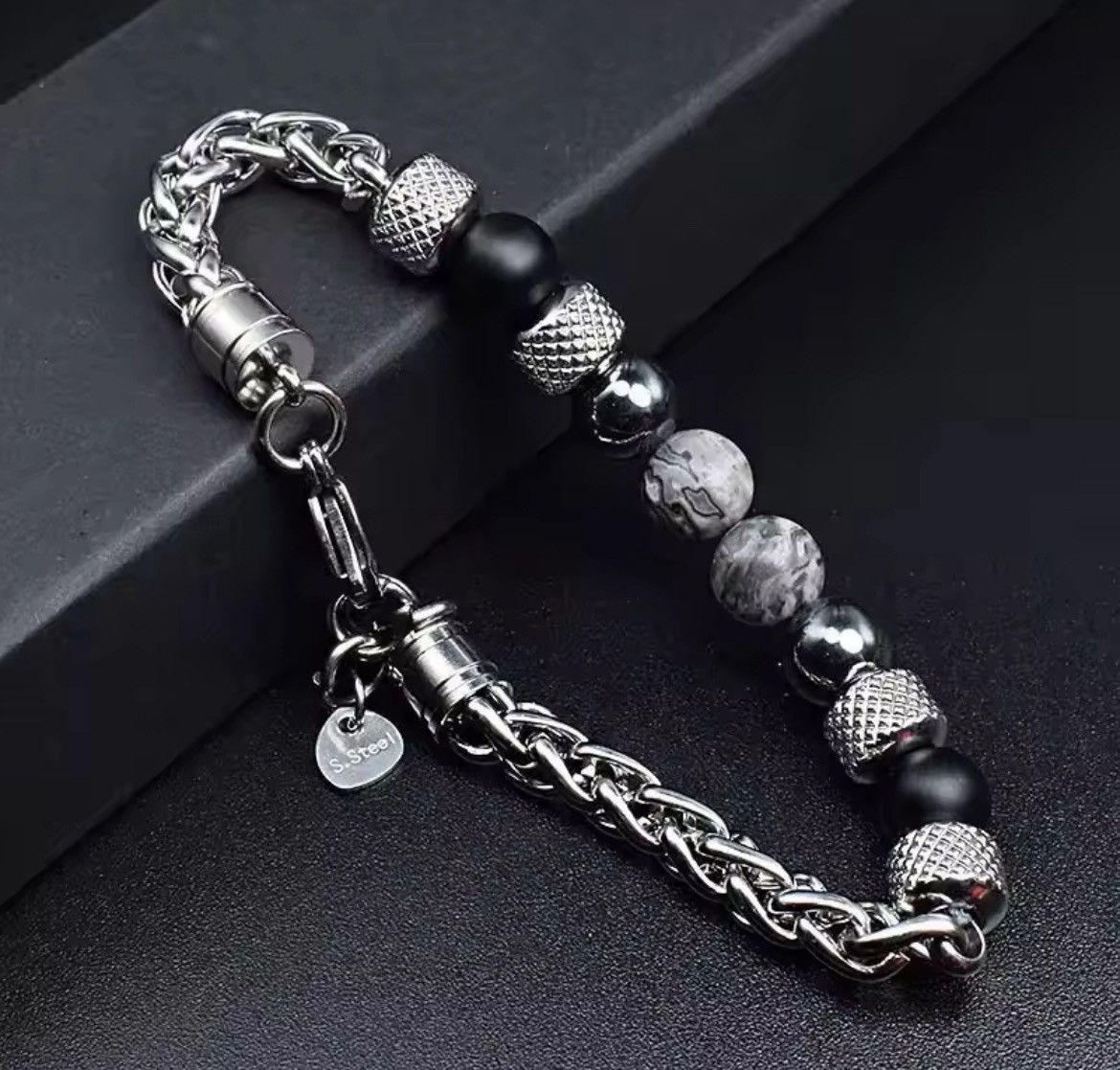 Jewelry 8mm Natural Stone Beaded Chain Bracelet Size ONE SIZE - 2 Thumbnail
