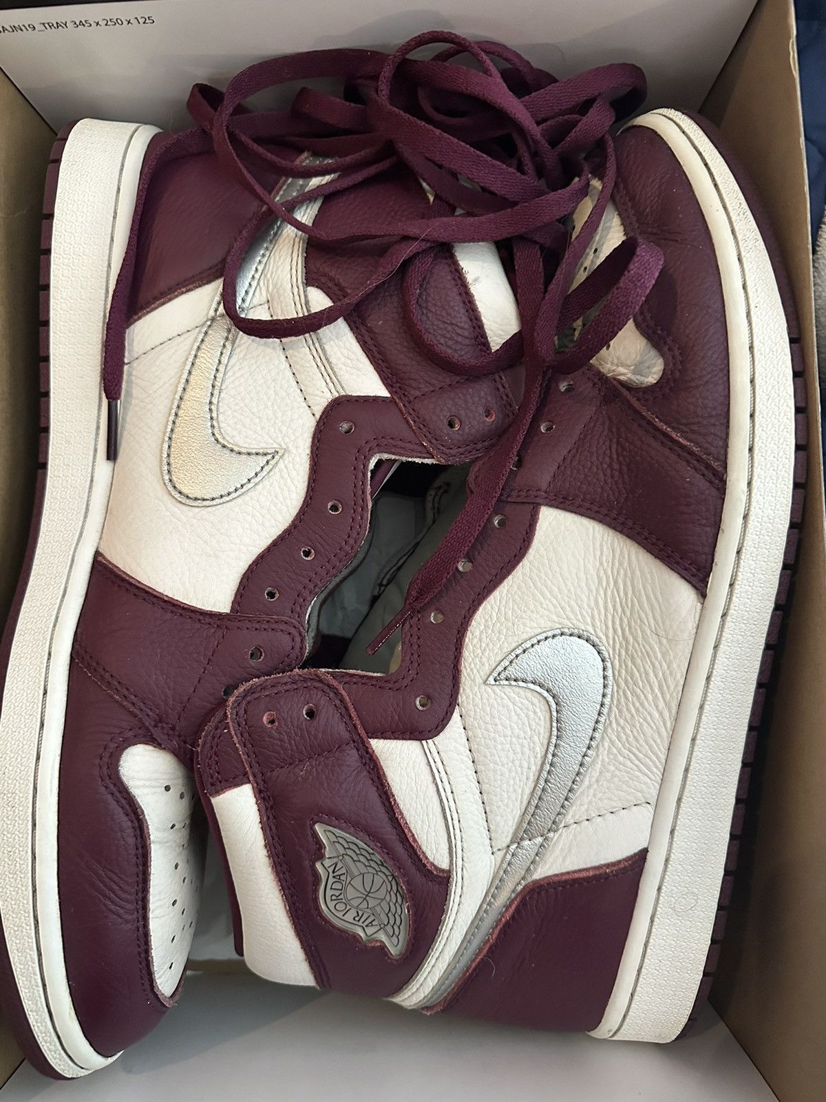Jordan Brand × Nike Air Jordan 1 Retro High OG Bordeaux/silver/white Size US 14 / EU 47 - 5 Thumbnail